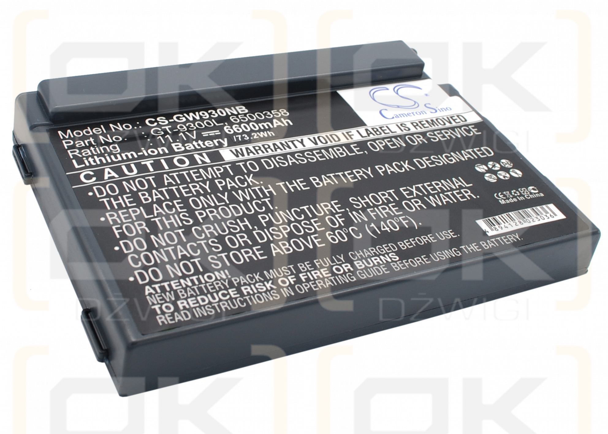 Gateway Solo 9300 / 6500358 6600 mAh Li-Ion 11,1 V (Cameron Sino)