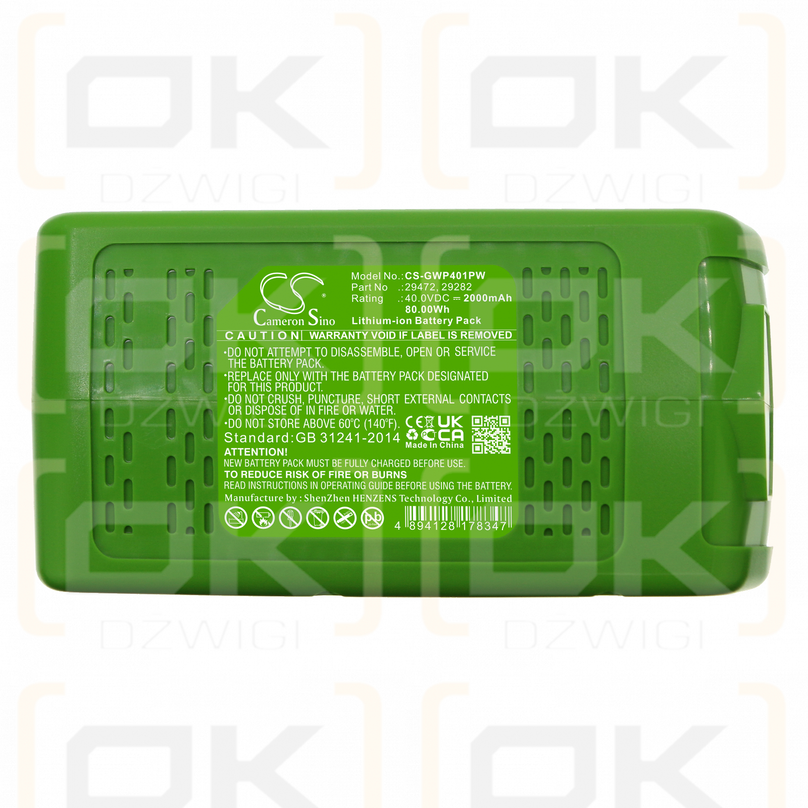 Cramer 49B730 / 40V110 2000mAh Li-Ion 40,0V (Cameron Sino)