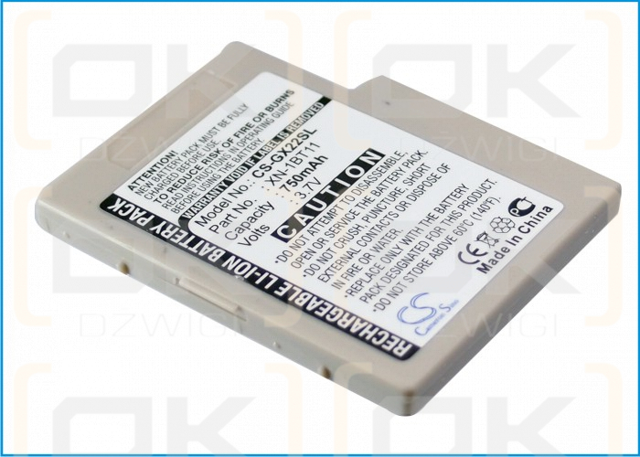 Batería de repuesto para Sharp GX98i / XN-1BT11, 750 mAh, iones de litio, 3,7 V (Cameron Sino)