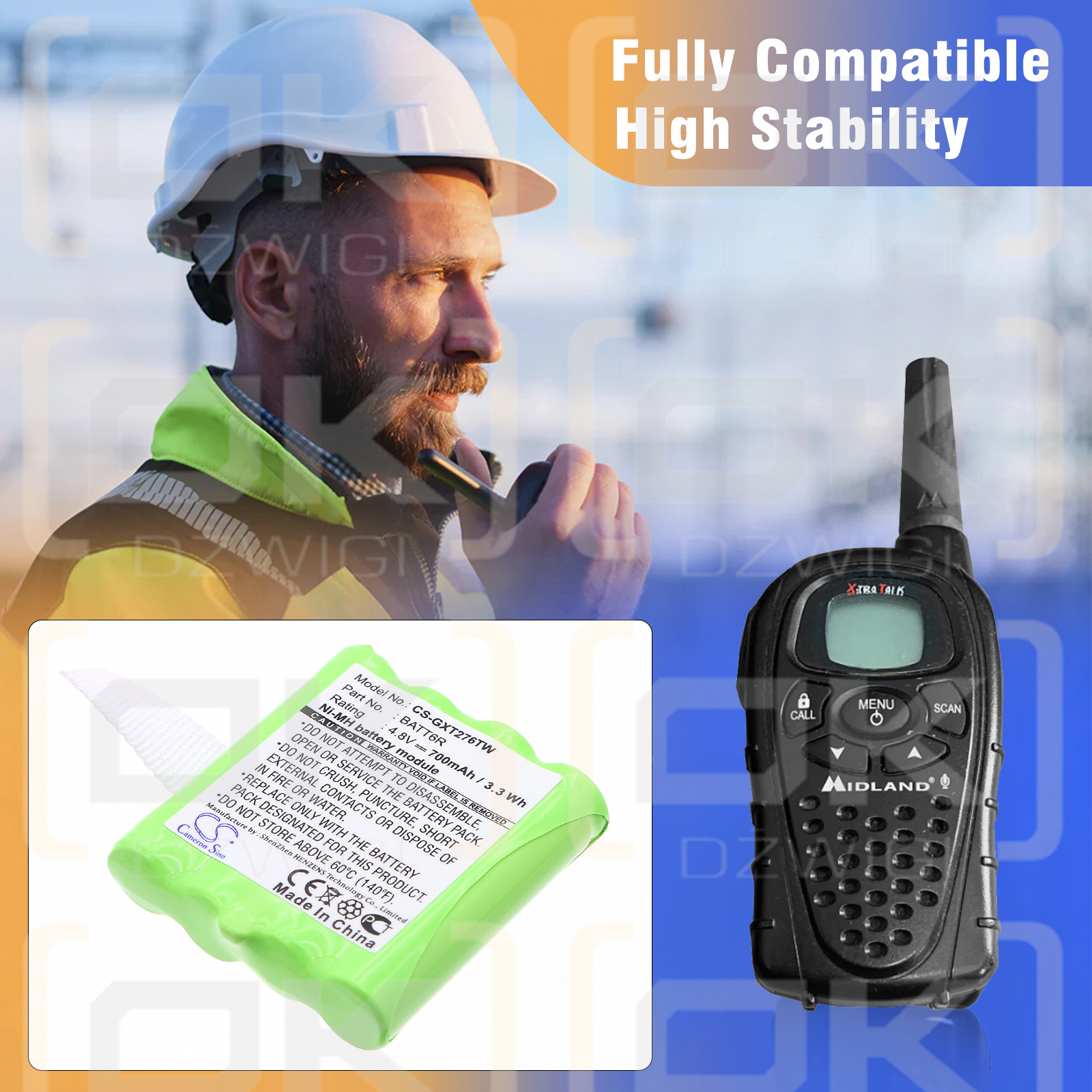 Midland C881 / BATT6R 700mAh Ni-MH 4.8V (Cameron Sino)