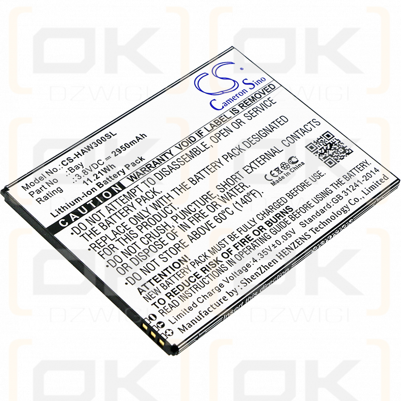 Ersatzakku für Highscreen Bay / Bay 2950 mAh Li-Ion 3,8 V (Cameron Sino)