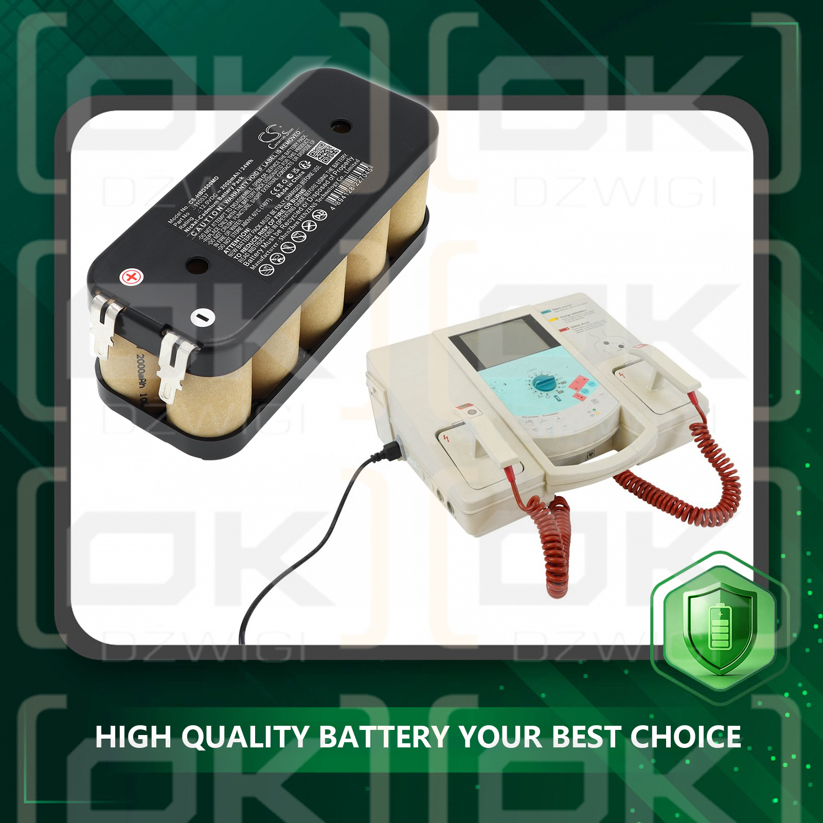 Bateria zamienna do Hellige  Defiscope M / 110037 2000 mAh Ni-CD 12 V (Cameron Sino)