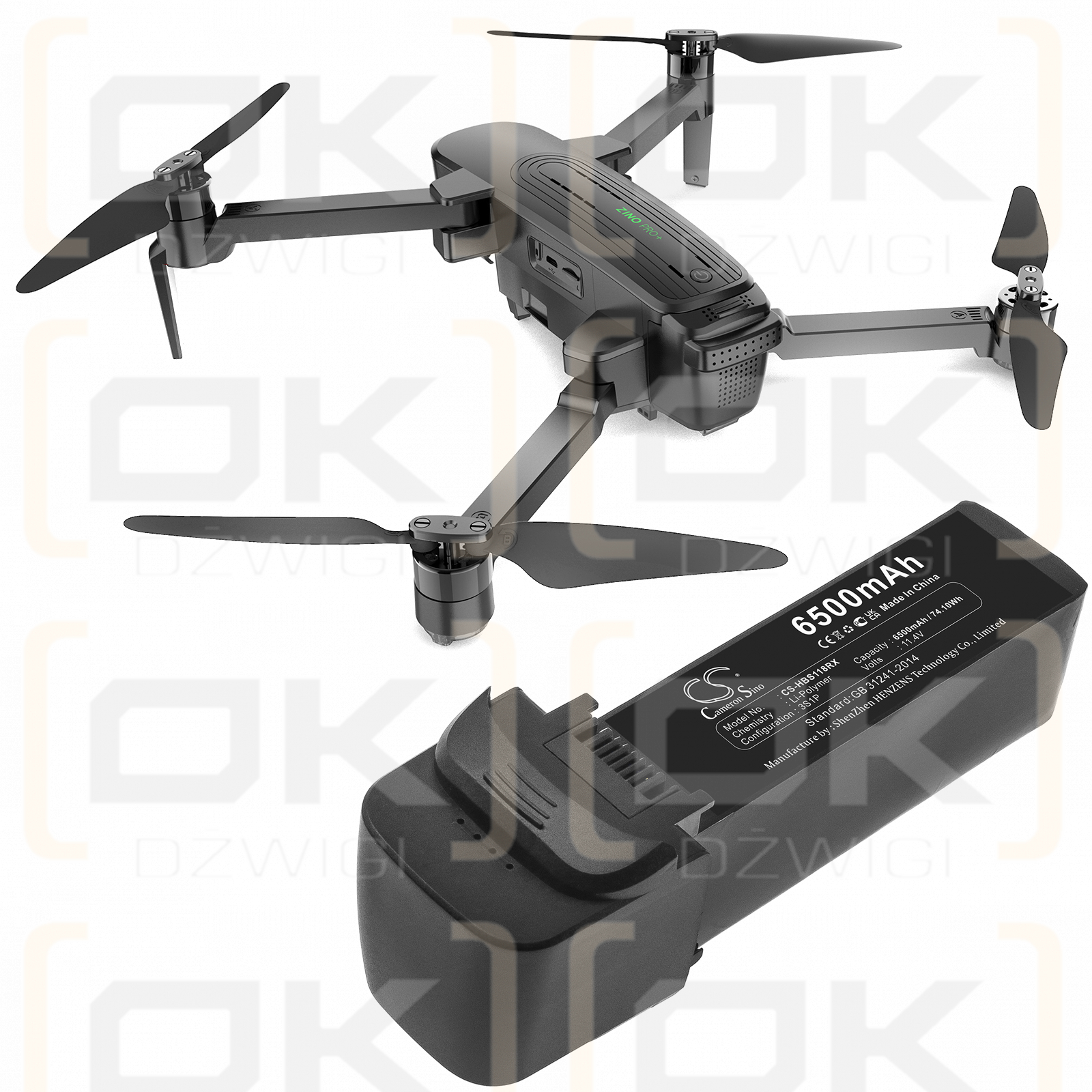 Hubsan Zino Pro+ / 9834117 6500mAh Li-Polímero 11.4V (Cameron Sino)