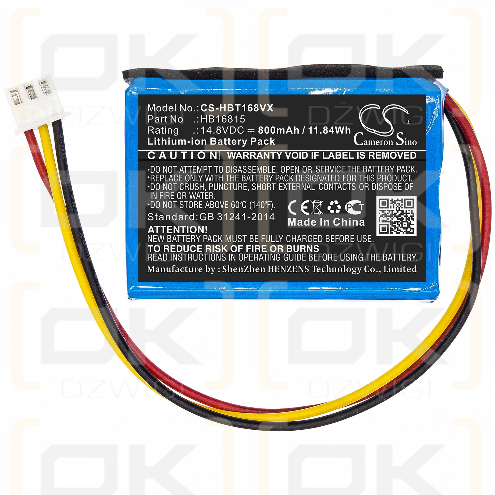 HOBOT 388 / HB16815 800mAh Li-ion 14.8V (Cameron Sino)