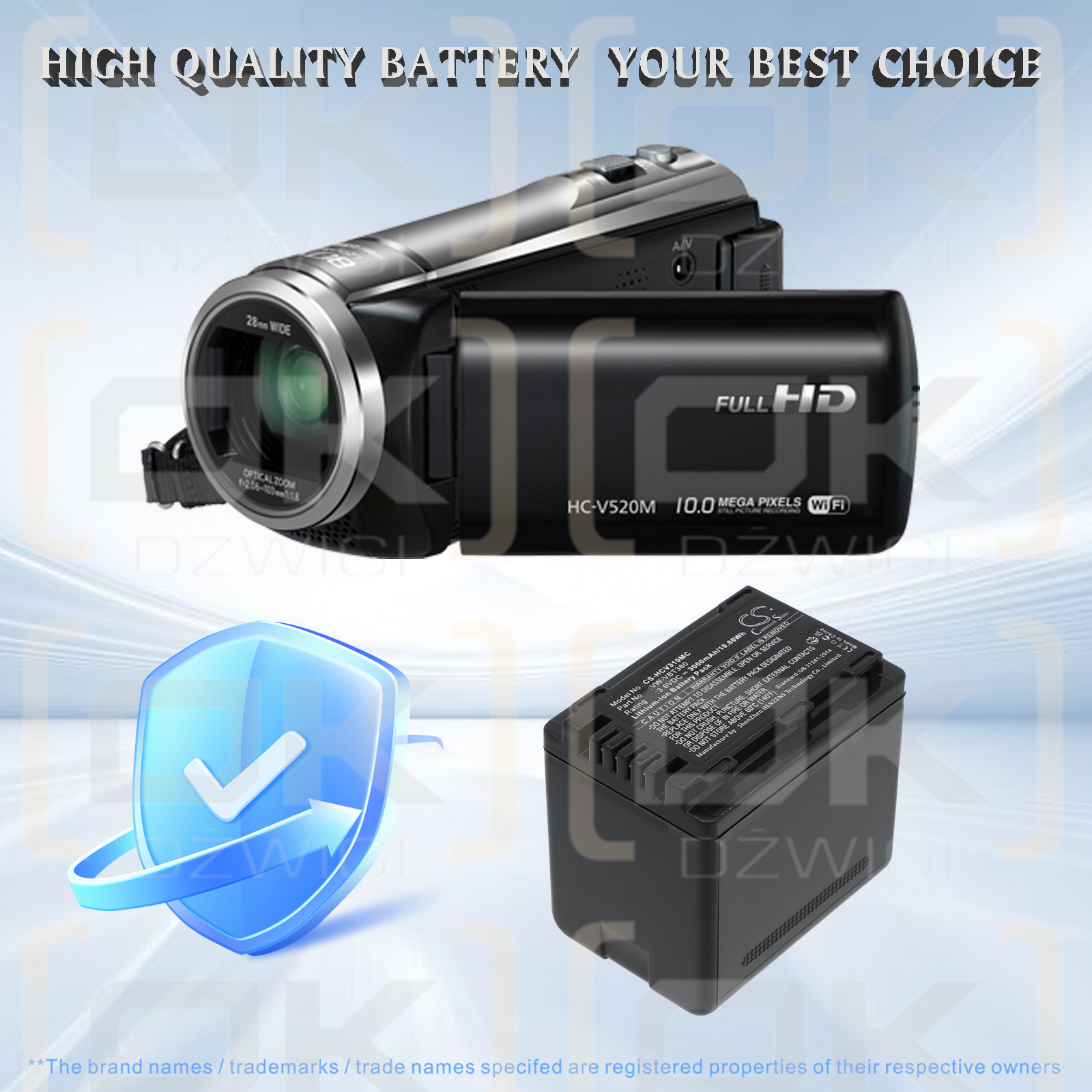 Panasonic HC-V770 / VW-VBT190 3000 mAh Li-ion 3.6 V (Cameron Sino)