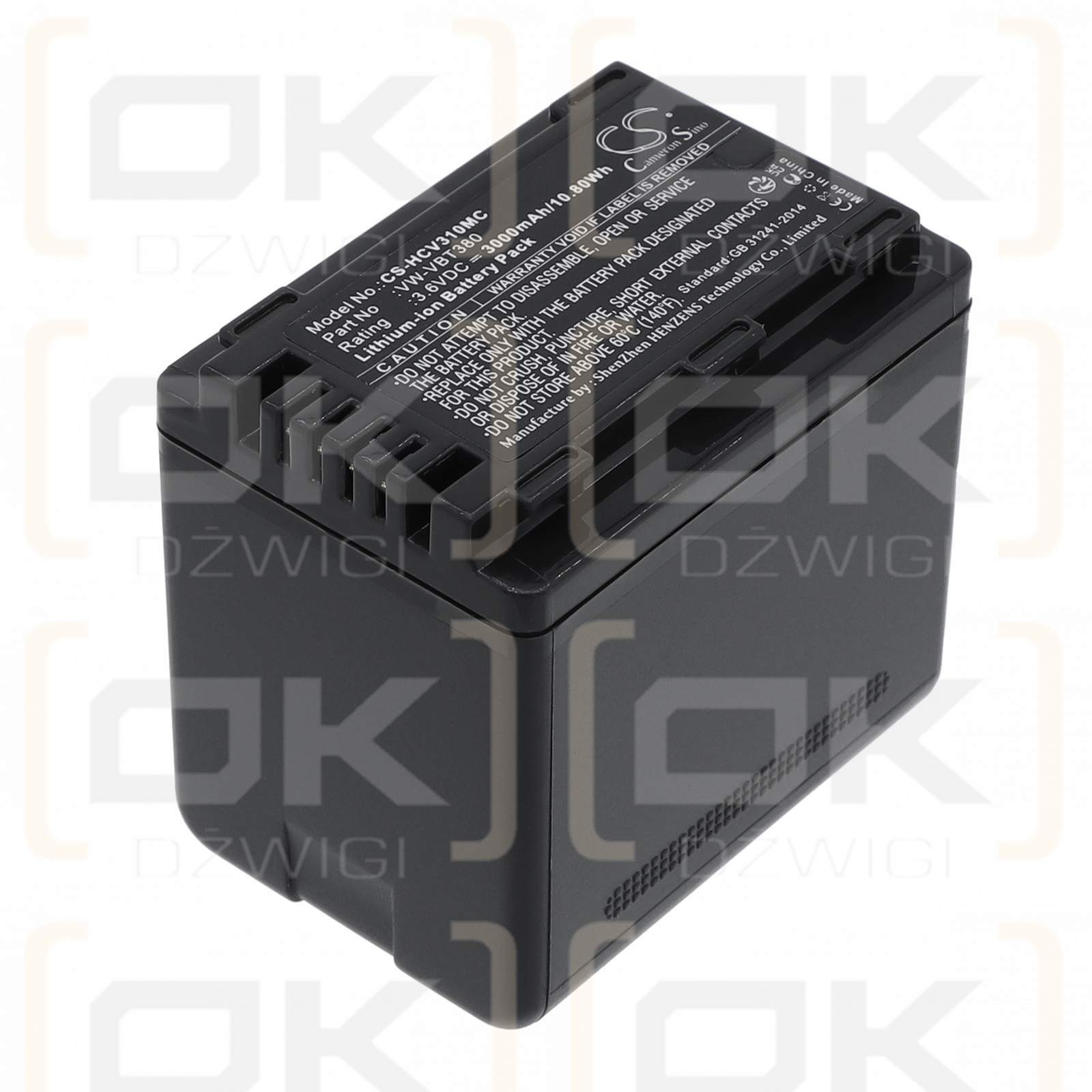 Panasonic HC-V770 / VW-VBT190 3000 mAh Li-ion 3.6 V (Cameron Sino)