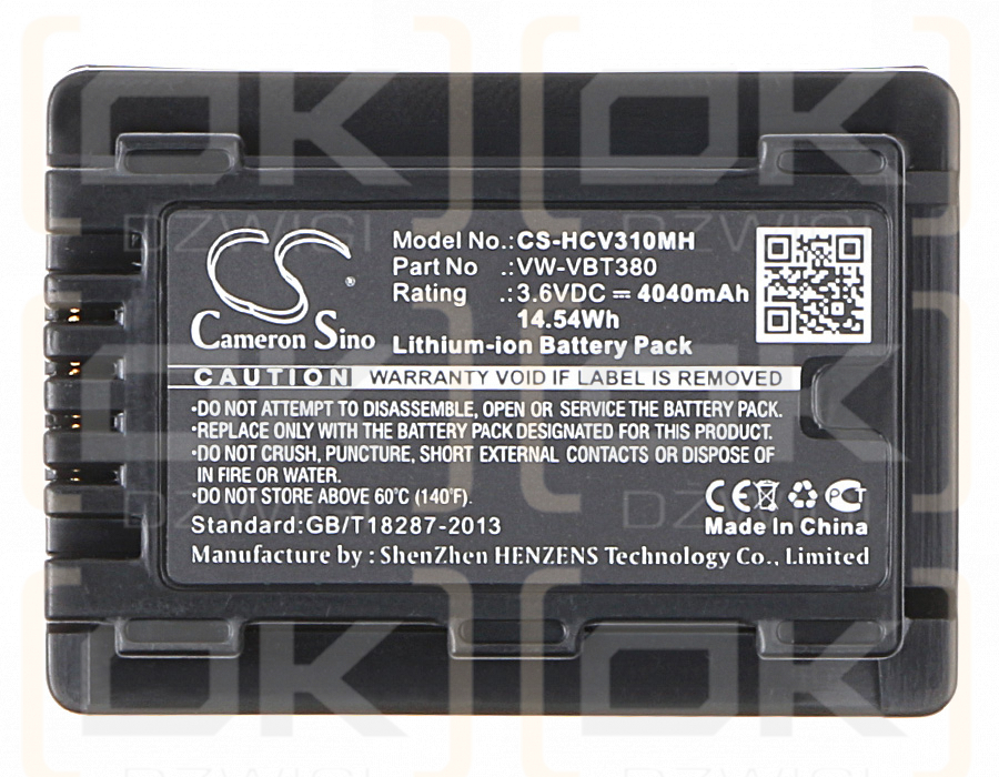 Panasonic HC-V770 / VW-VBT380 4040mAh Li-ion 3.6V (Cameron Sino)