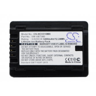 Panasonic HC-V770 / VW-VBT190 3400mAh Li-ion 3.6V (Cameron Sino)