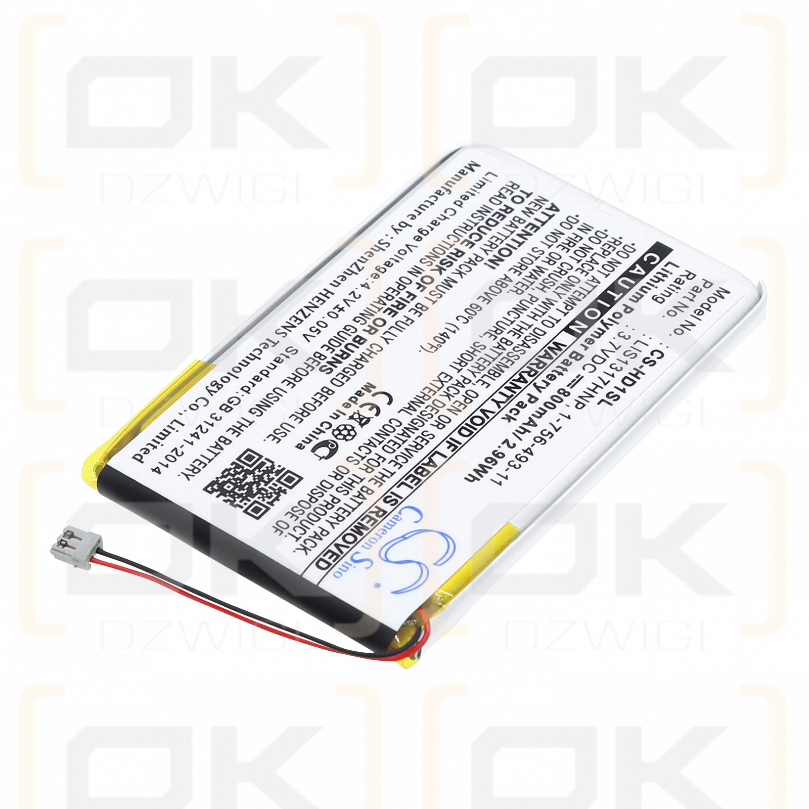 Sony NW-HD1 MP3-Player / PMPSYHD1 800 mAh Li-Polymer 3,7 V (Cameron Sino)