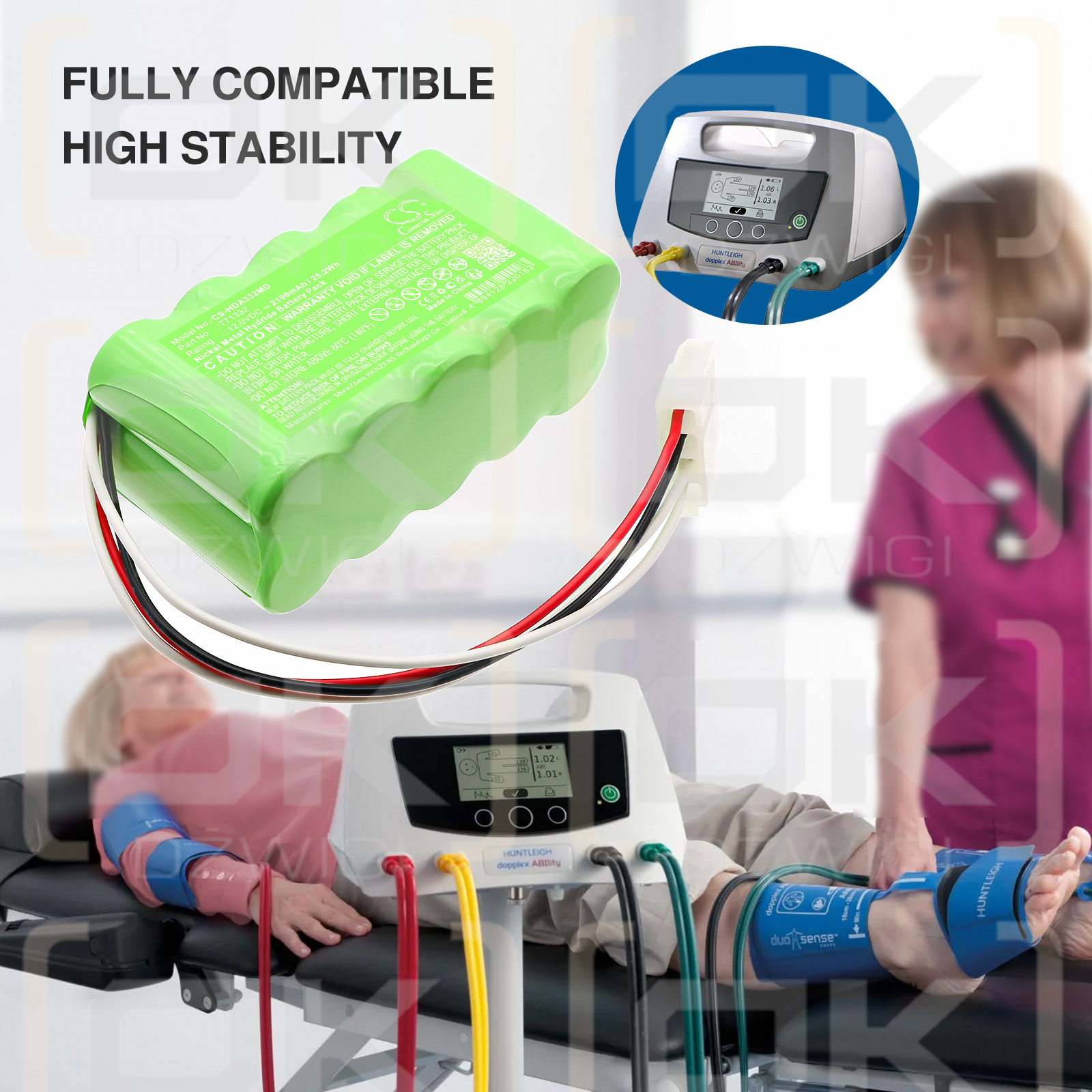 Huntleigh Doppler Dopplex ability / 771332 2100mAh Ni-MH 12.0V (Cameron Sino)