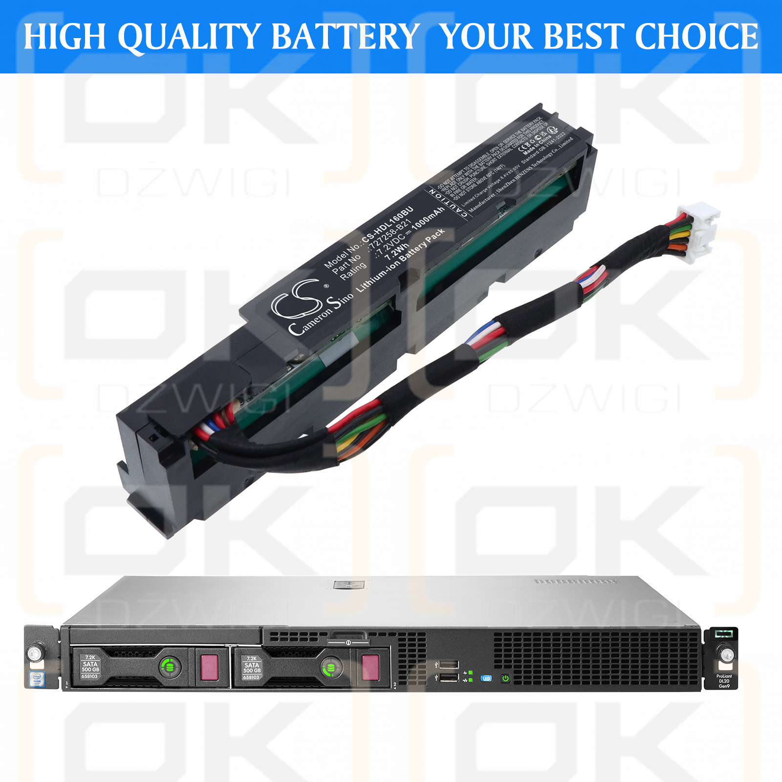 HP StoreOnce Systems / 727258-B21 1000 mAh Li-Ionen 7,2 V (Cameron Sino)