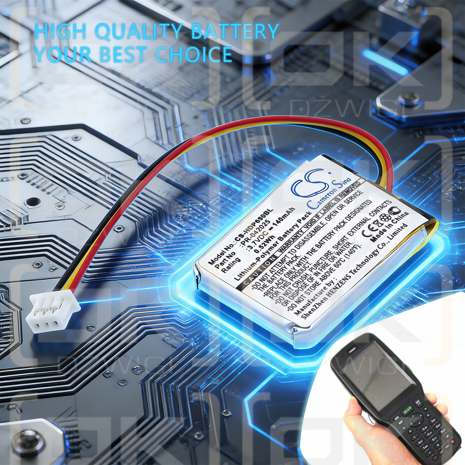 Dolphin 6500EP / PR-042025 140 mAh Li-Polymer 3,7 V (Cameron Sino)