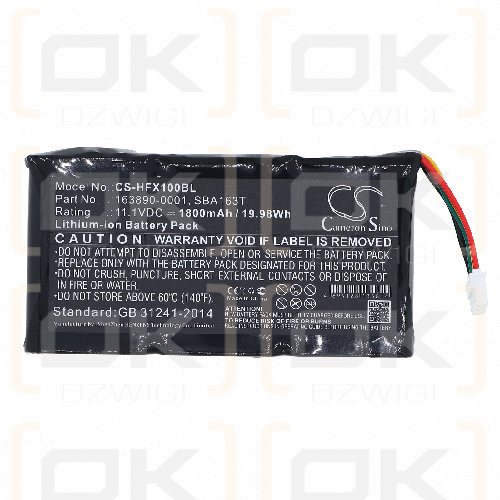 Honeywell Marathon FX1 / 163890-0001 1800 mAh Li-Ion 11,1 V (Cameron Sino)