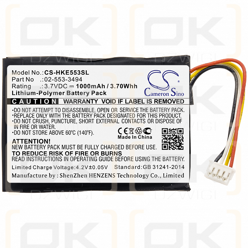 Harman/Kardon HKNEOBRNBSG / 02-553-3494 1000 mAh Li-Polymer 3,7 V (Cameron Sino)