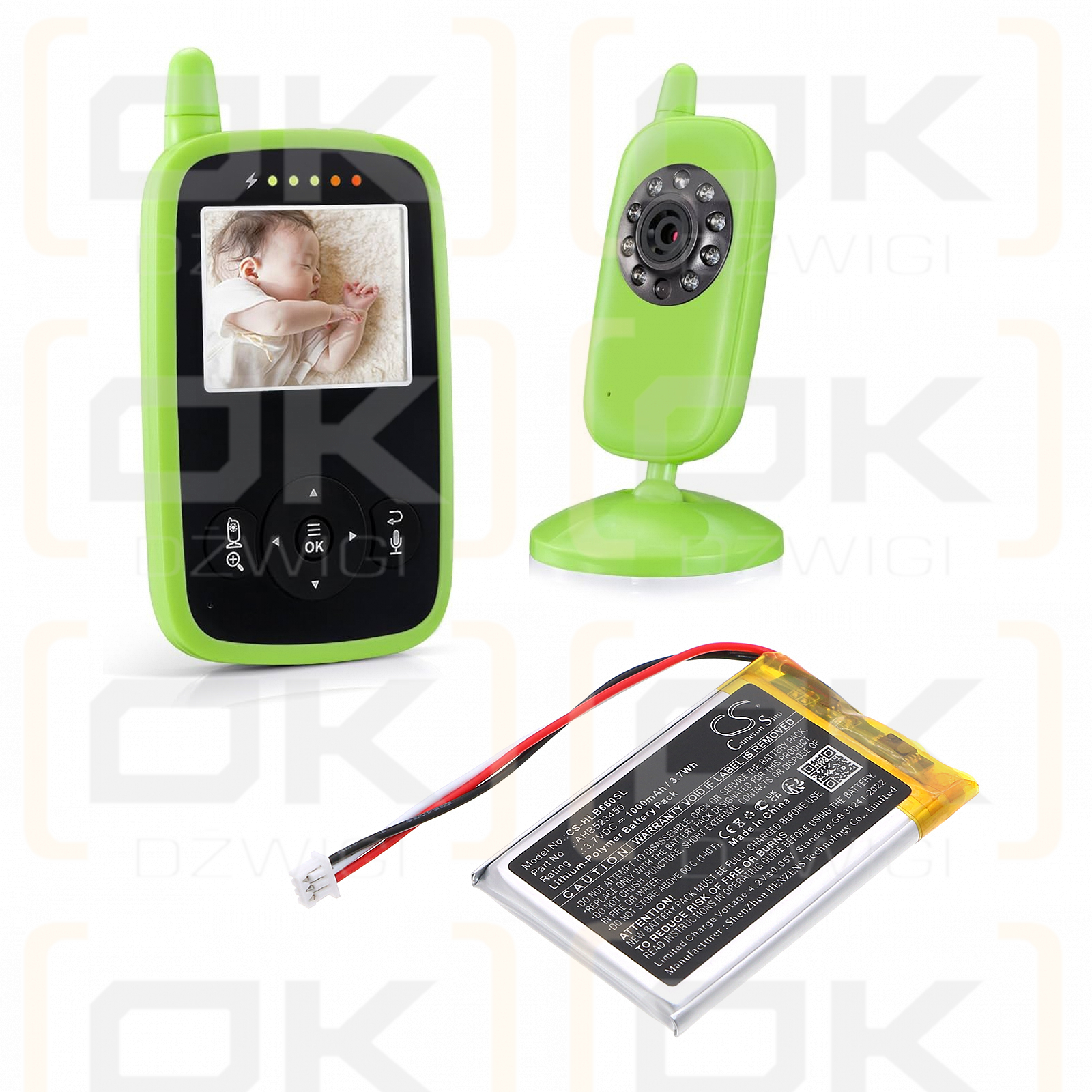 HelloBaby HB66 Pro Monitor / AHB523450 1000 mAh Li-Polymer 3,7 V (Cameron Sino)