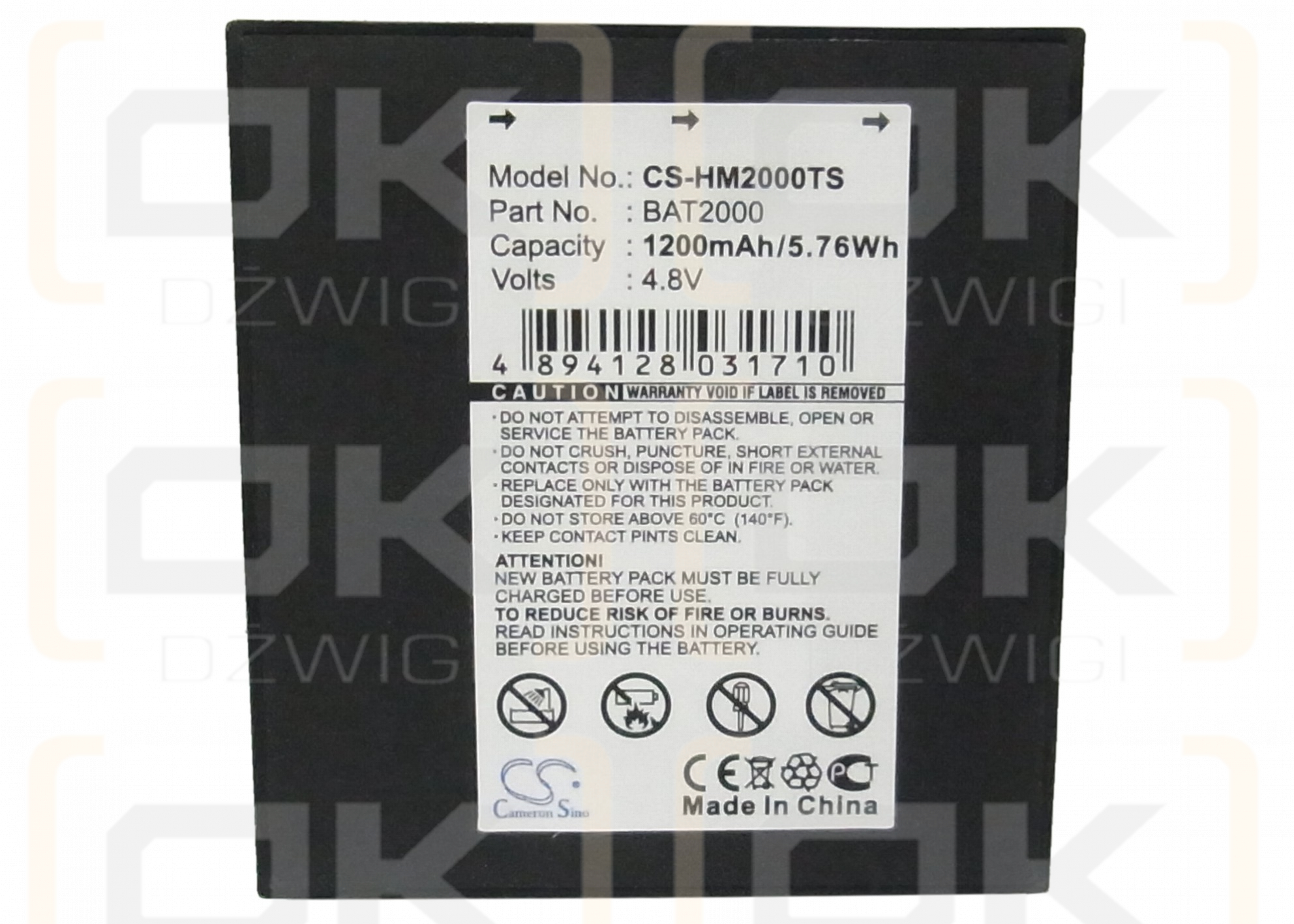 HME COM 2000 / BAT2000 1200 mAh Ni-MH 4,8 V (Cameron Sino)