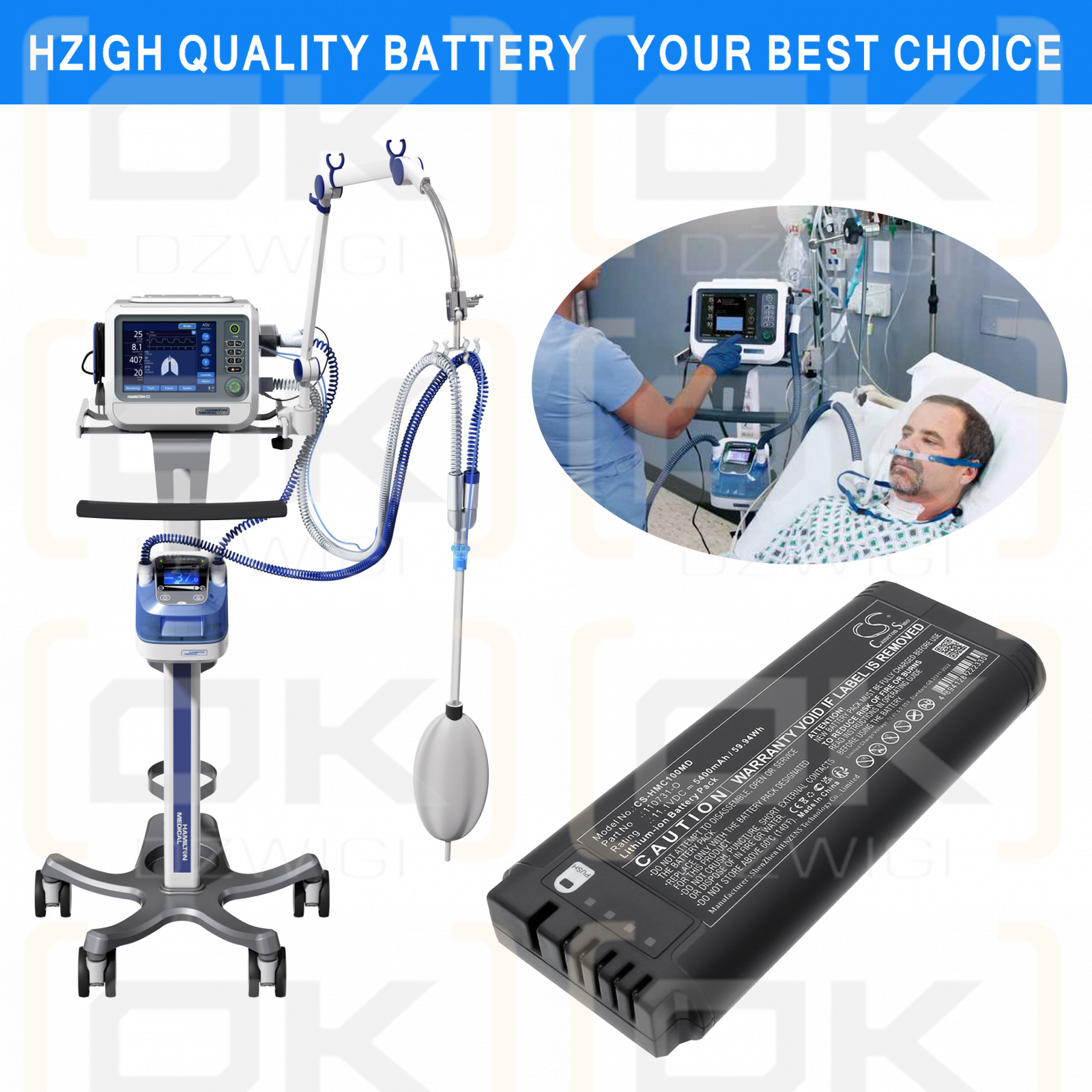 HAMILTON MRI1 / 369108 5400 mAh Li-ion 11.1 V (Cameron Sino)