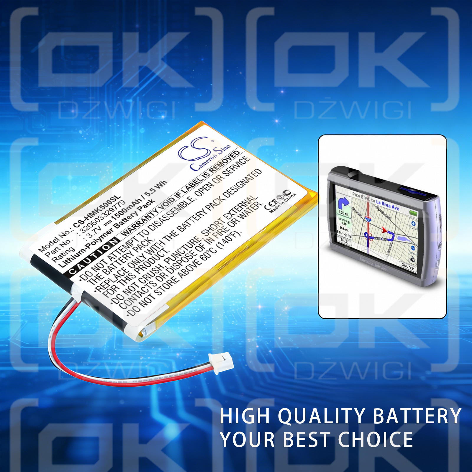 Batería de polímero de litio Harmon Kardon de 1500 mAh (Cameron Sino)