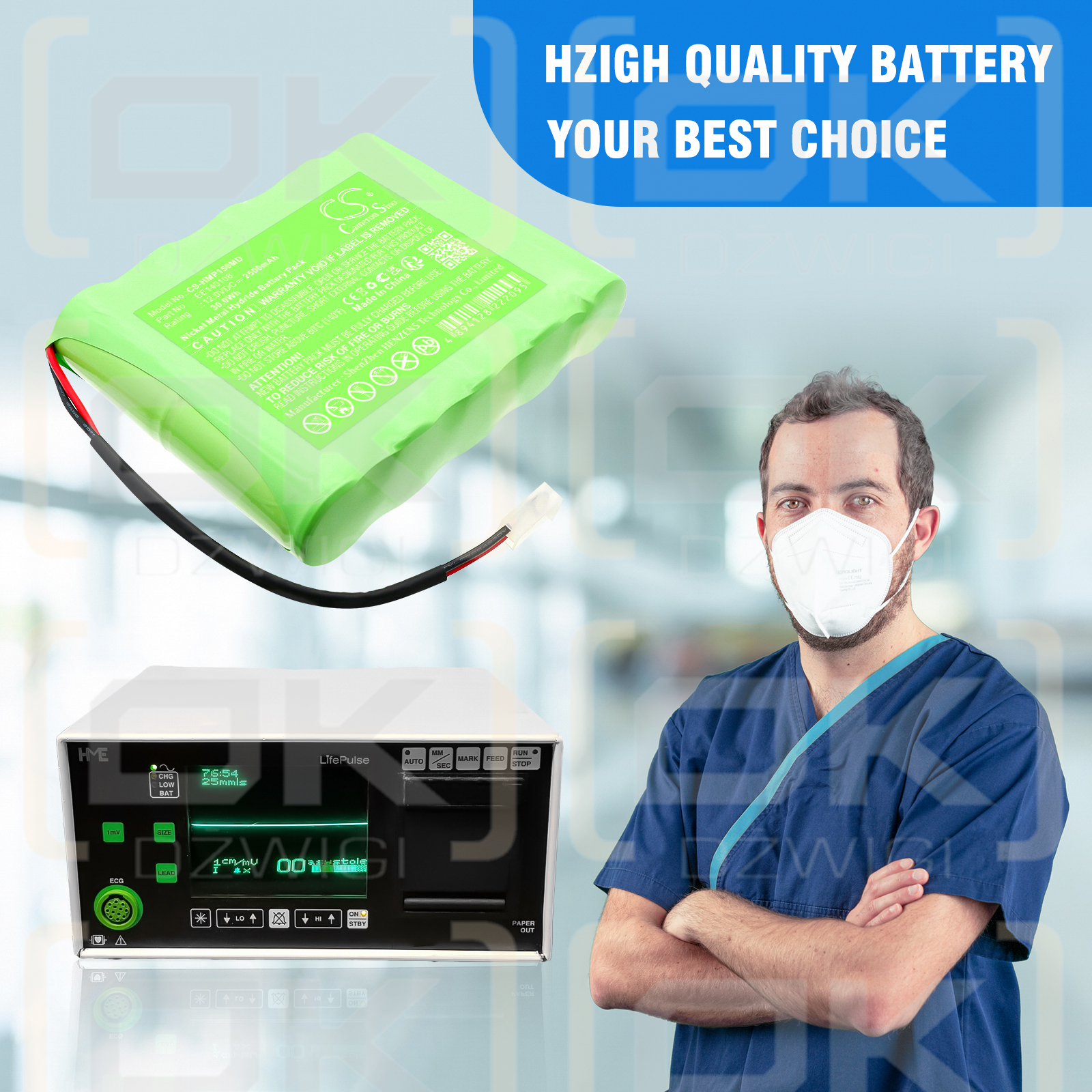 HME Lifepulse Mon LP20 / BAT-00068 2500mAh Ni-MH 12.0V (Cameron Sino)