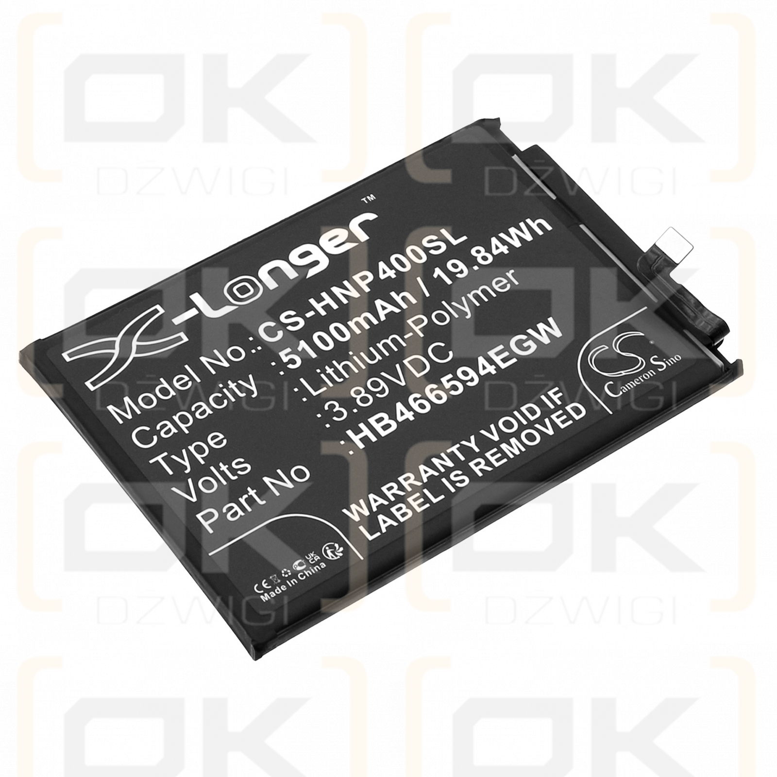 Honor WDY-AN00 / HB466594EGW 5100mAh Li-Polymer 3.89V (Cameron Sino)