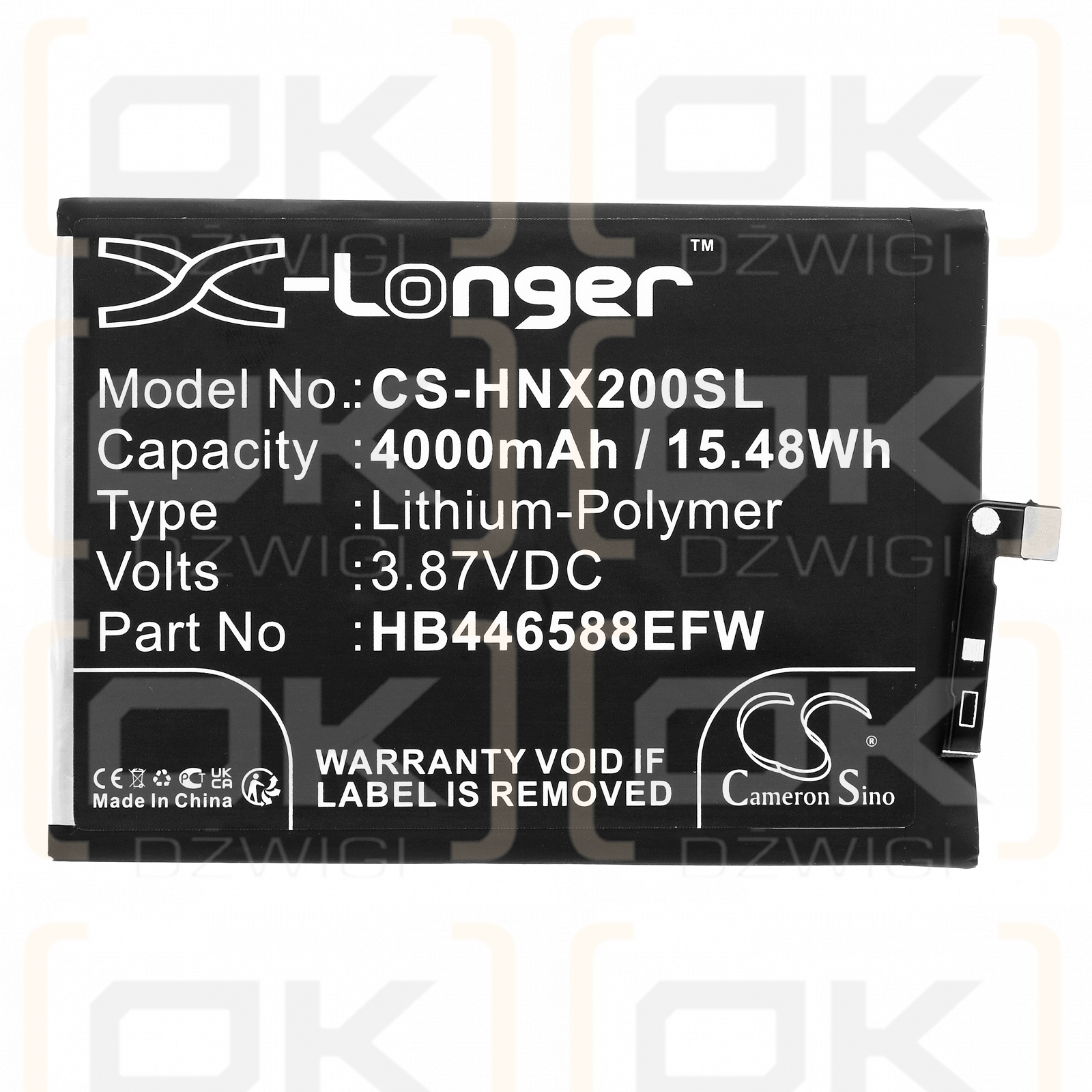 Honor CHL-AN00 / HB446588EFW 4000mAh Li-polímero 3.87V (Cameron Sino)