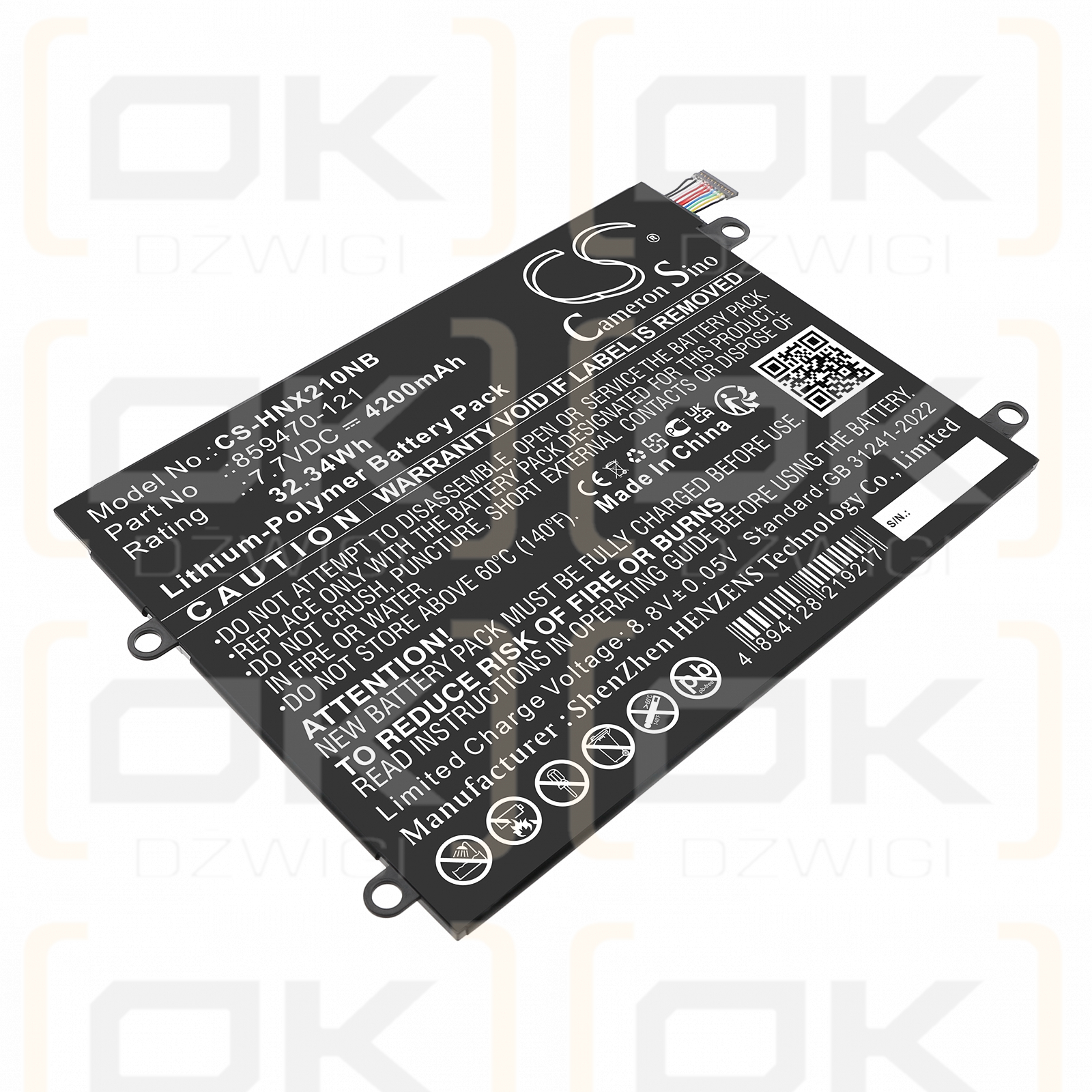 HP x2 210 G2 (L5H47ES) / 859470-121 4200 mAh Li-Polymer 7,7 V (Cameron Sino)
