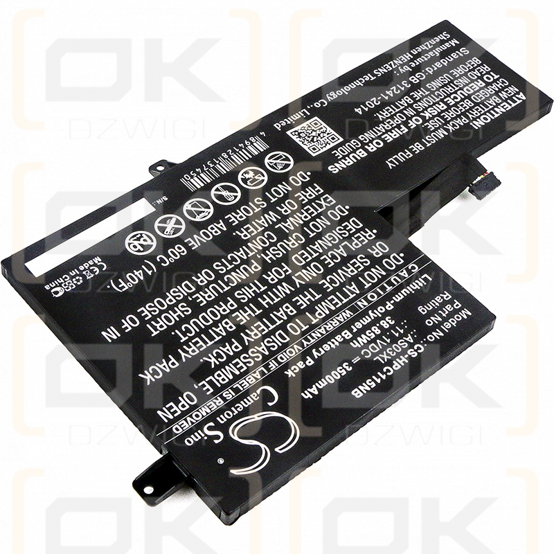 HP 1FX82UT#ABA / AS03XL 3500 mAh Li-Polymer 11,1 V (Cameron Sino)