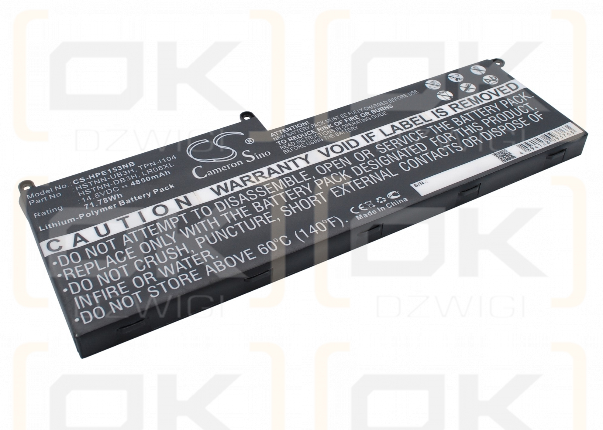 HP Envy 15t-3000 CTO / HSTNN-UB3H 4850 mAh Li-Polymer 14,8 V (Cameron Sino)