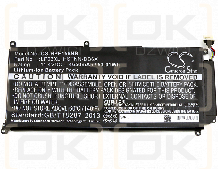 HP Envy 15-AE106NF / LP03XL 4650 mAh Li-Ion 11,4 V (Cameron Sino)