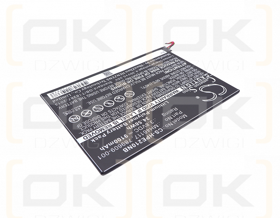 HP Pavilion x2 10-j025tu (K5C46PA) / 789609-001 9100 mAh Li-Polymer 3.8 V (Cameron Sino)