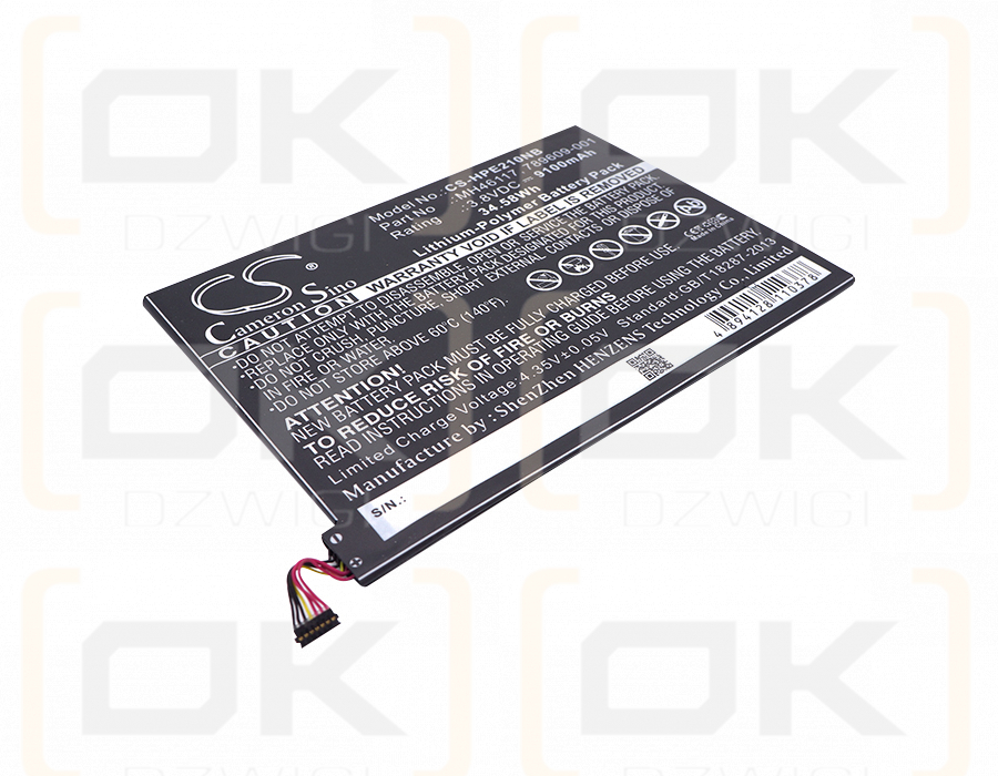 HP Pavilion x2 10-j025tu (K5C46PA) / 789609-001 9100 mAh Li-Polymer 3.8 V (Cameron Sino)
