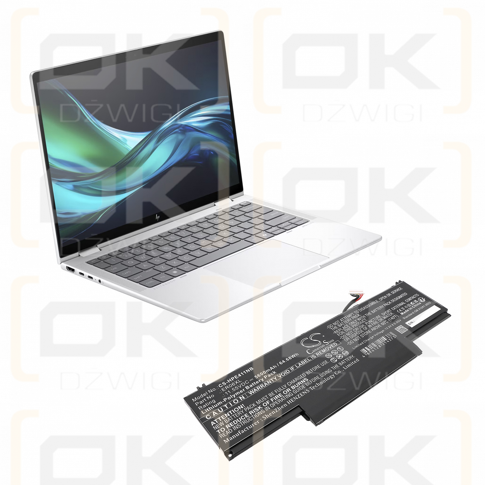 HP EliteBook x360 1040 G11 / ER06068XL 5600mAh Li-Polymer 11.55V (Cameron Sino)