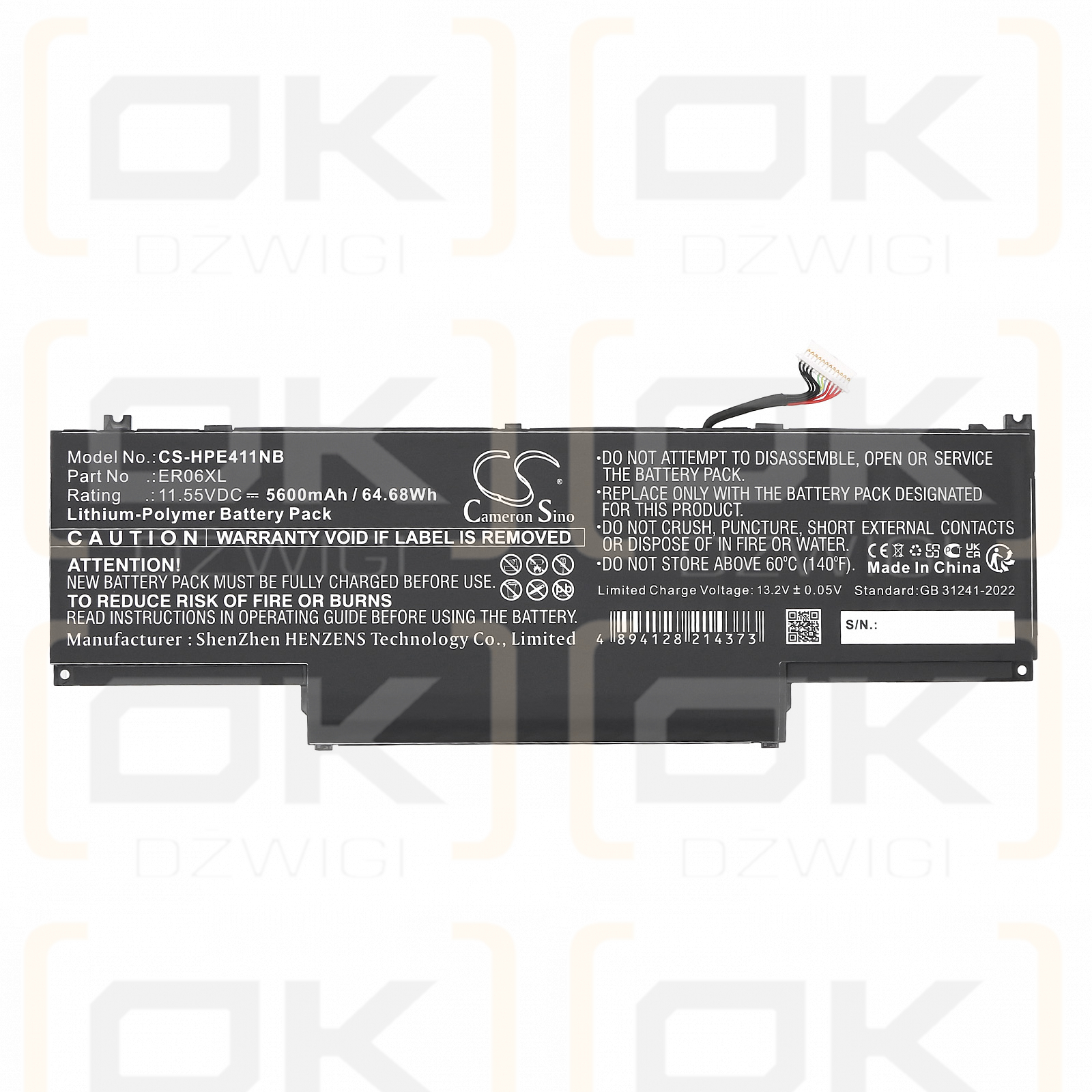 HP EliteBook x360 1040 G11 / ER06068XL 5600mAh Li-Polymer 11.55V (Cameron Sino)