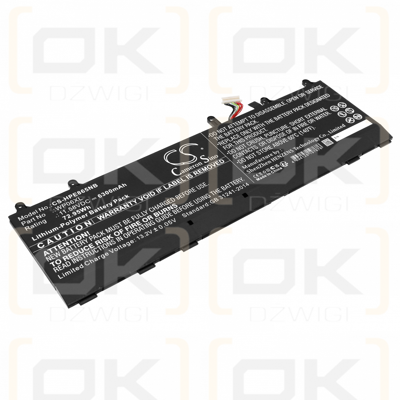 HP Elitebook 865 G9 6G9S5PA / WP06XL 6300 mAh Li-Polymer 11,58 V (Cameron Sino)