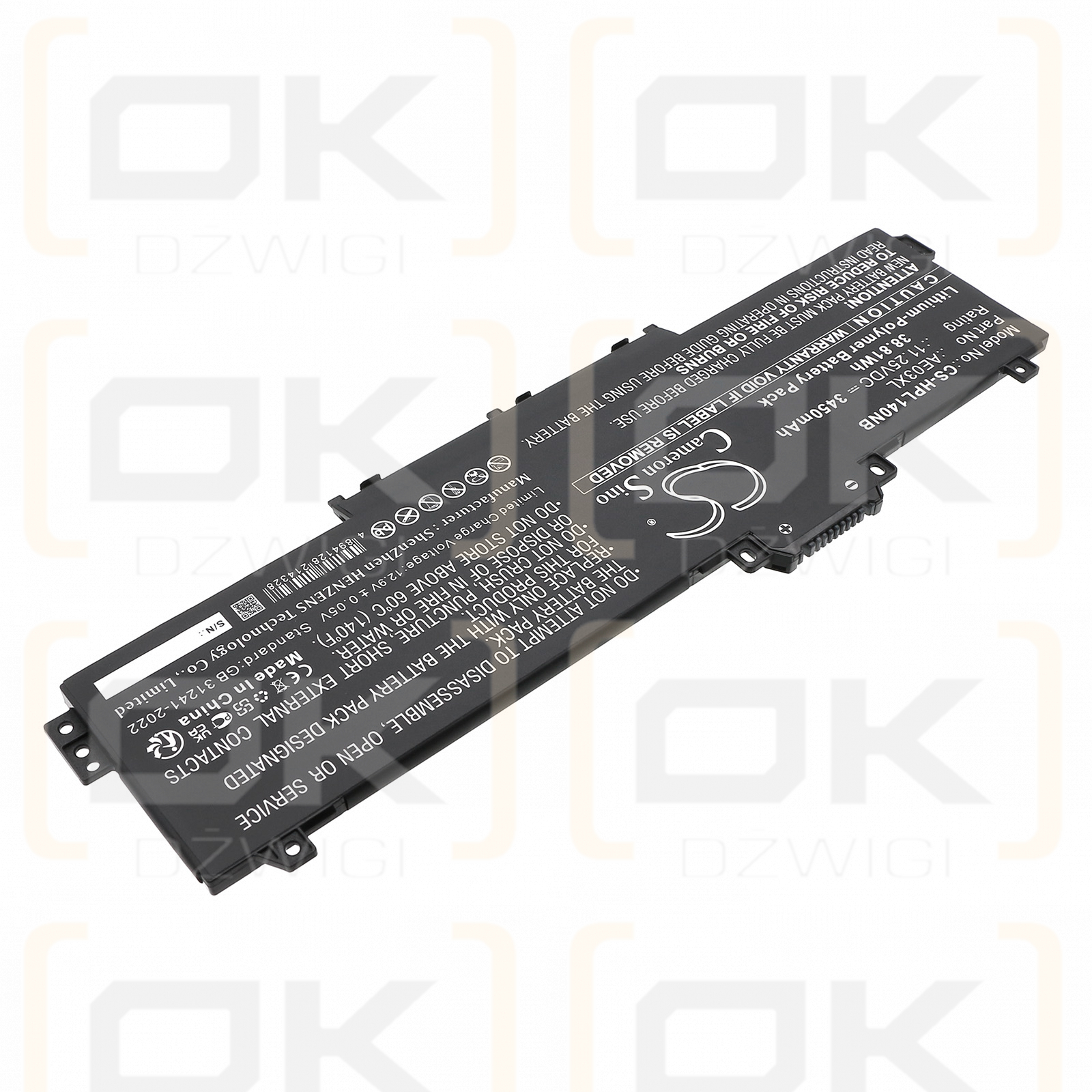 Batería de polímero de litio HP 15-FC0009NIA/AE03041XL de 3450 mAh y 11,25 V (Cameron Sino)
