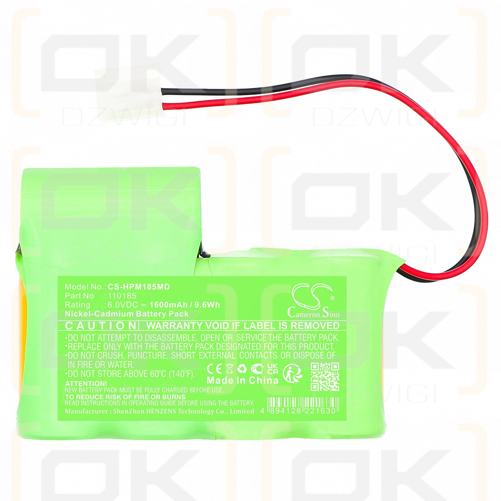 Hewlett Packard Mida / 110185 1600mAh Ni-CD 6.0V (Cameron Sino)