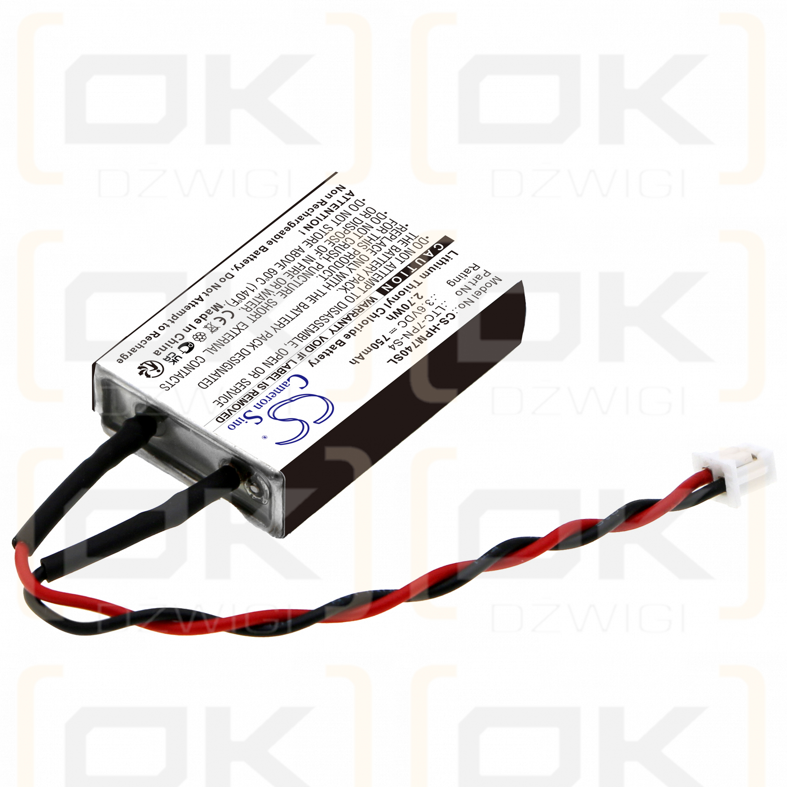 Memoria para impresora Heidelberg / LTC-7PN-S4 750mAh Li-SOCl2 3.6V (Cameron Sino)