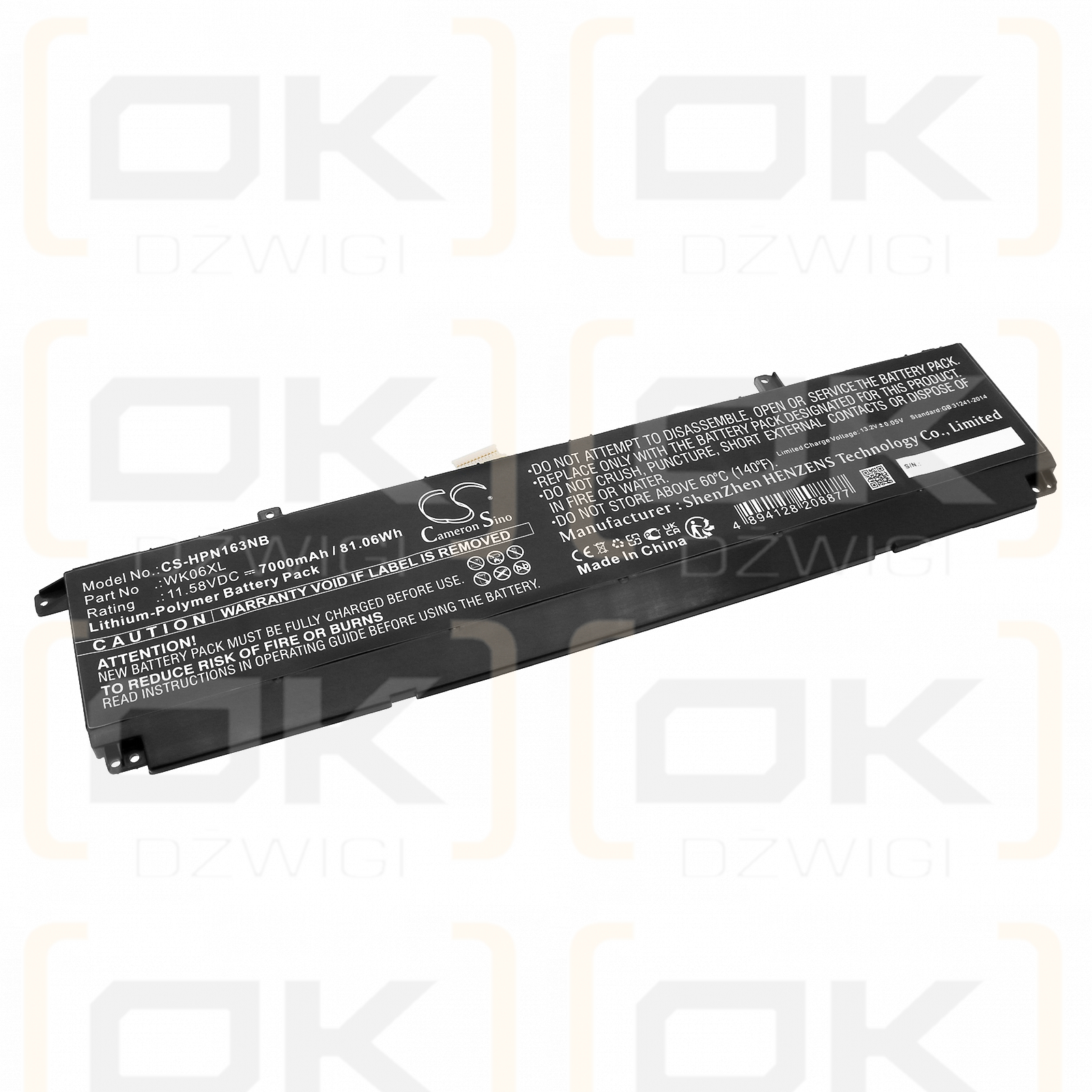 HP OMEN 17-CK1020CA / WK06XL 7000mAh Li-Polímero 11.58V (Cameron Sino)