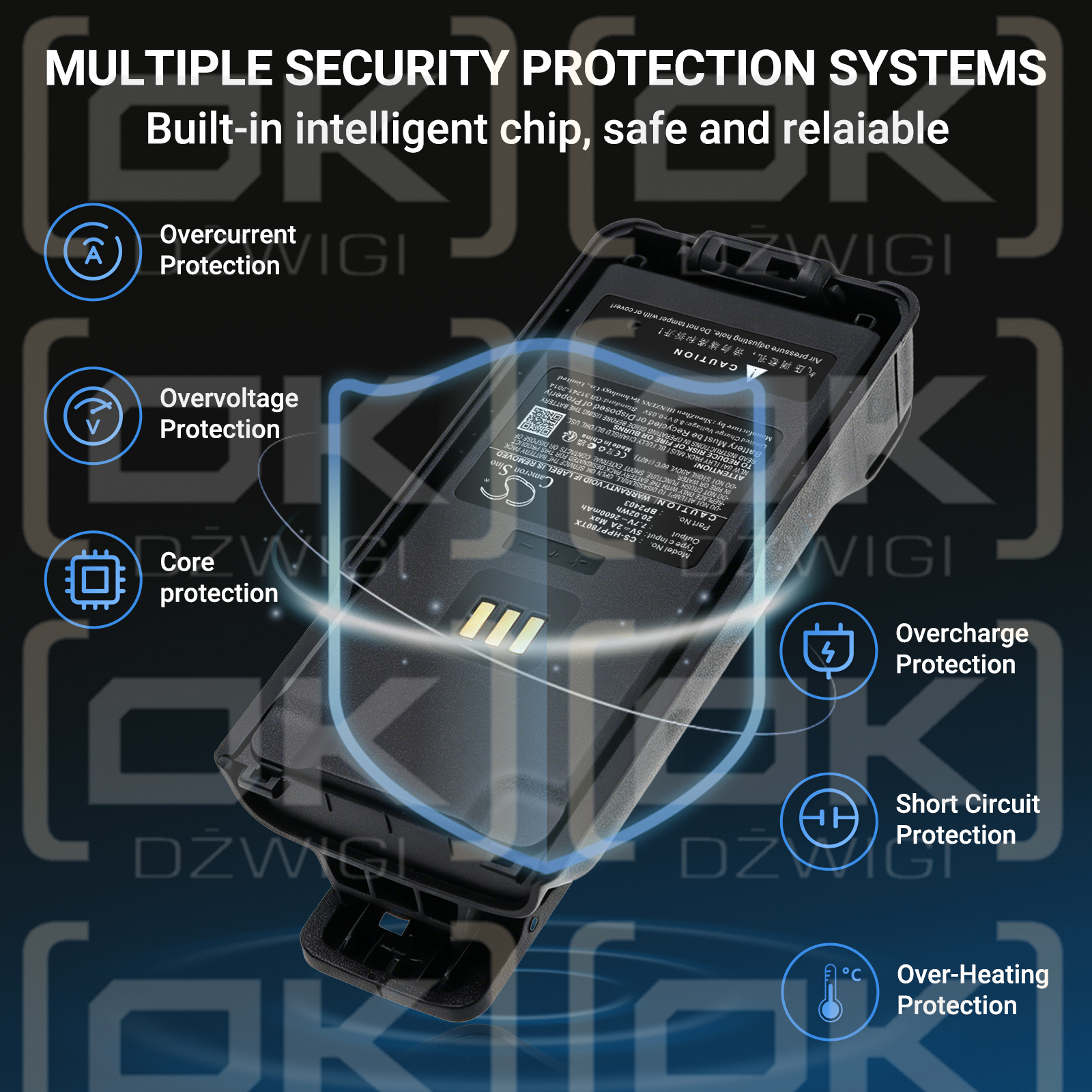 Сменный аккумулятор для Hytera HP785 / BP2403 2600 мАч Li-ion 7,7 В (Cameron Sino)