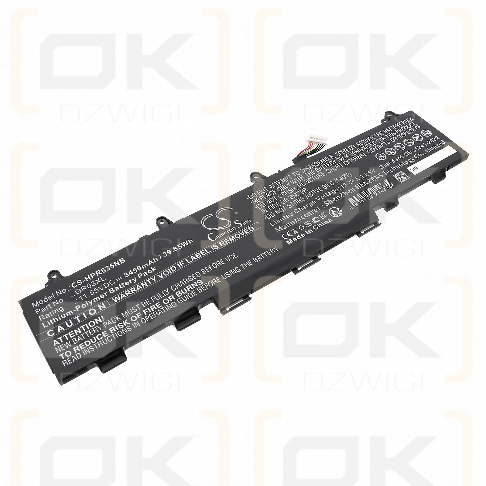 HP ProBook 635 Aero G7 320T7PA / GR03042XL 3450mAh Li-Polymer 11.55V (Cameron Sino)