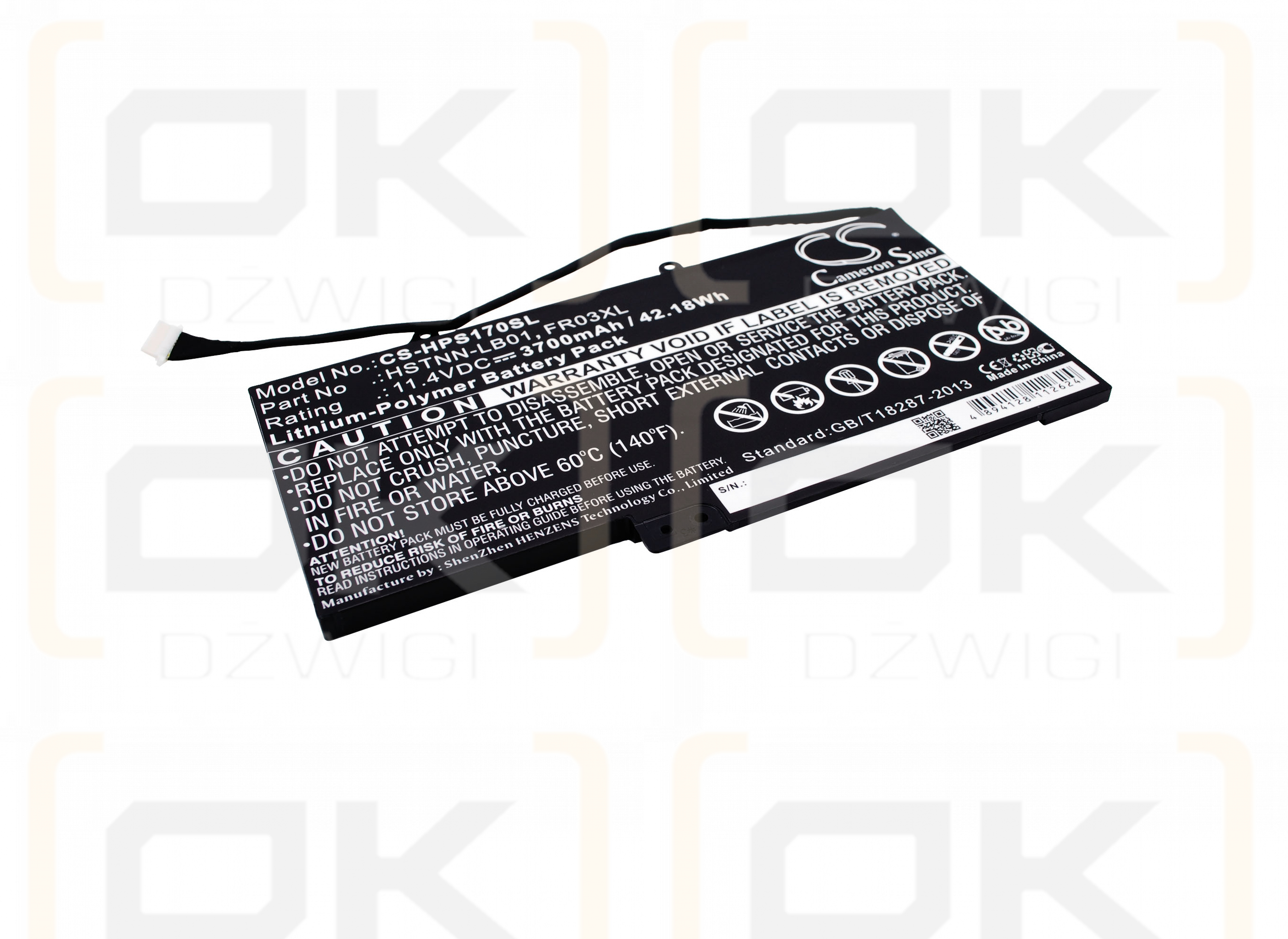 HP J4V73AA / 777999-001 Batería de polímero de litio de 3700 mAh y 11,4 V (Cameron Sino)