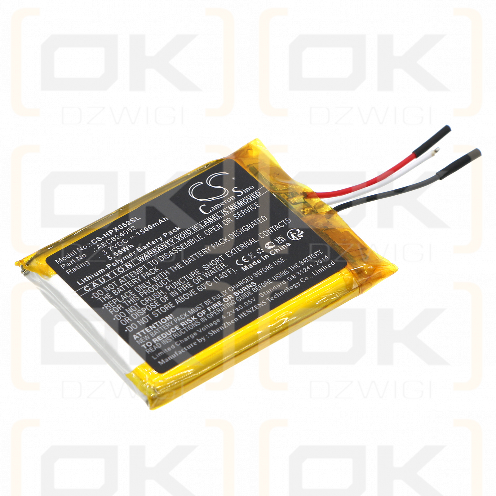 HyperX Cloud Alpha / AEC624052 1500mAh Li-polímero 3.7V (Cameron Sino)