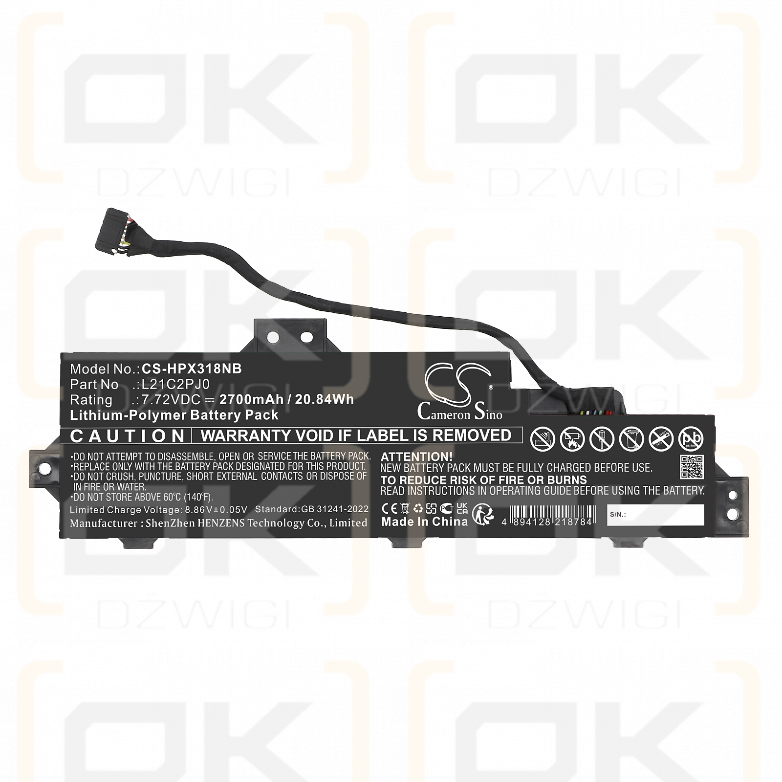 Lenovo Pavilion x360 13-u018TU / L21C2PJ0 2700 mAh Li-Polymer 7,72 V (Cameron Sino)