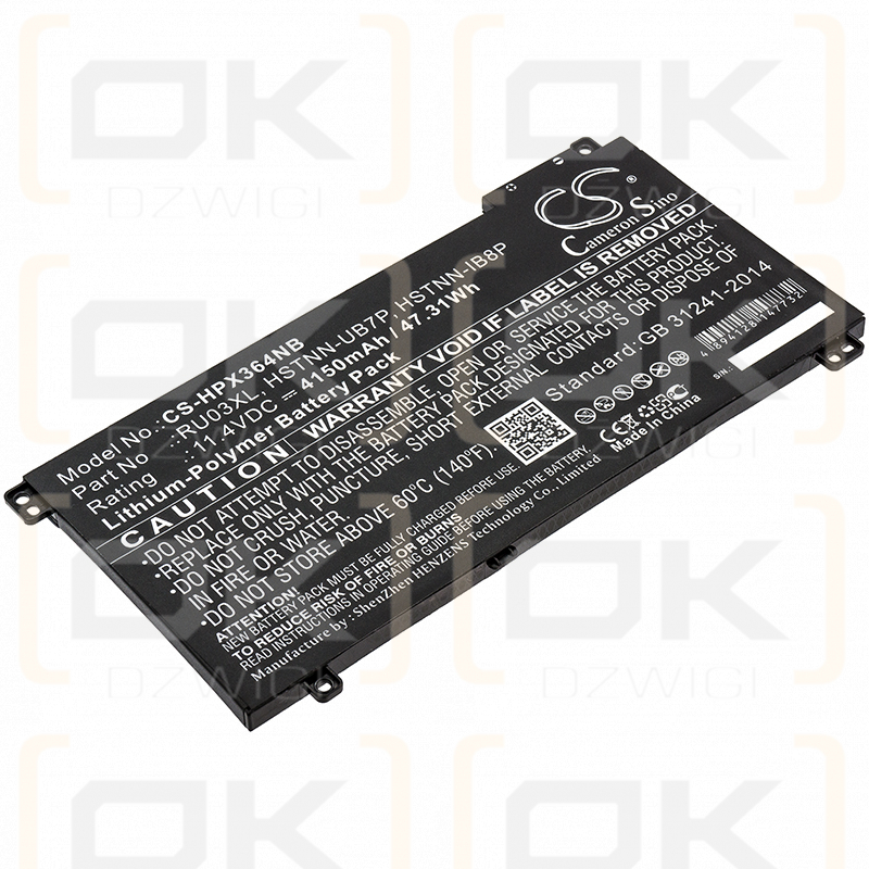 HP ProBook x360 11 G3 / HSTNN-UB7P 4150 mAh Li-Polymer 11,4 V (Cameron Sino)