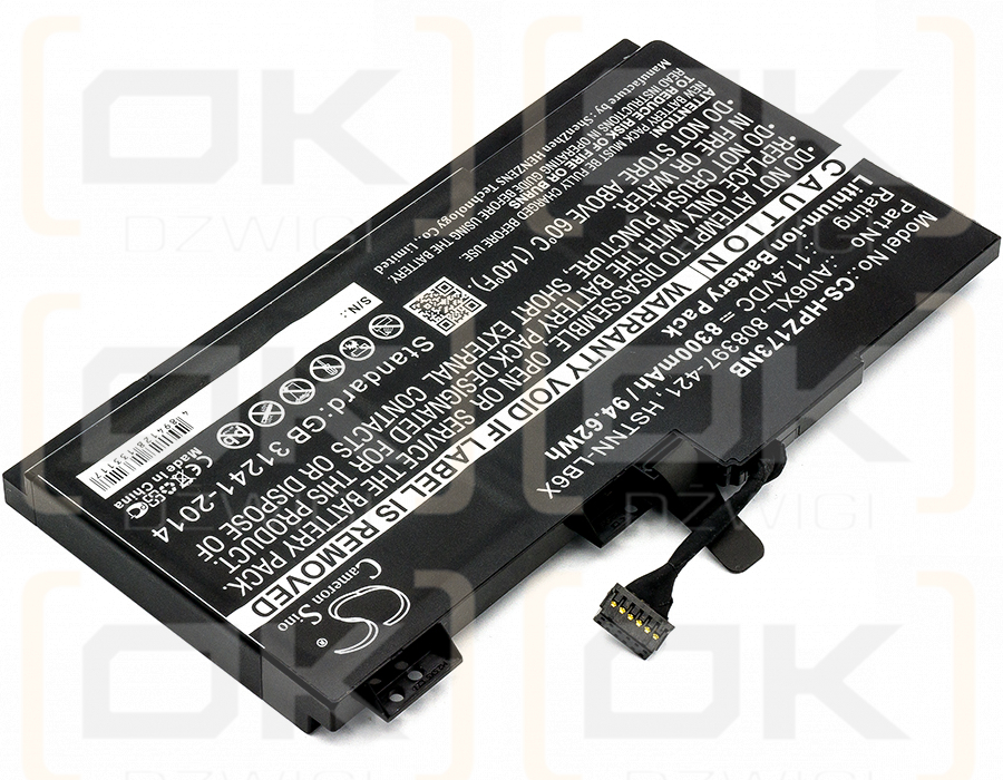 HP ZBook 17 G3 (X9T88UT) / AI06XL 8300 mAh Li-Ion 11,4 V (Cameron Sino)