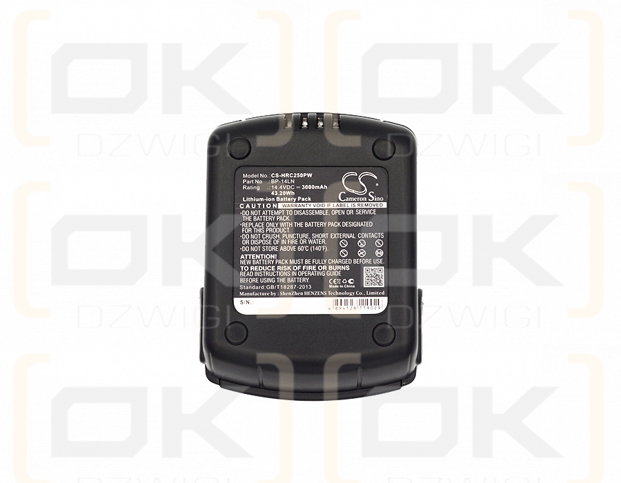 Batería de iones de litio IZUMI REC-Li120 / BP-14LN de 3000 mAh y 14,4 V (Cameron Sino)