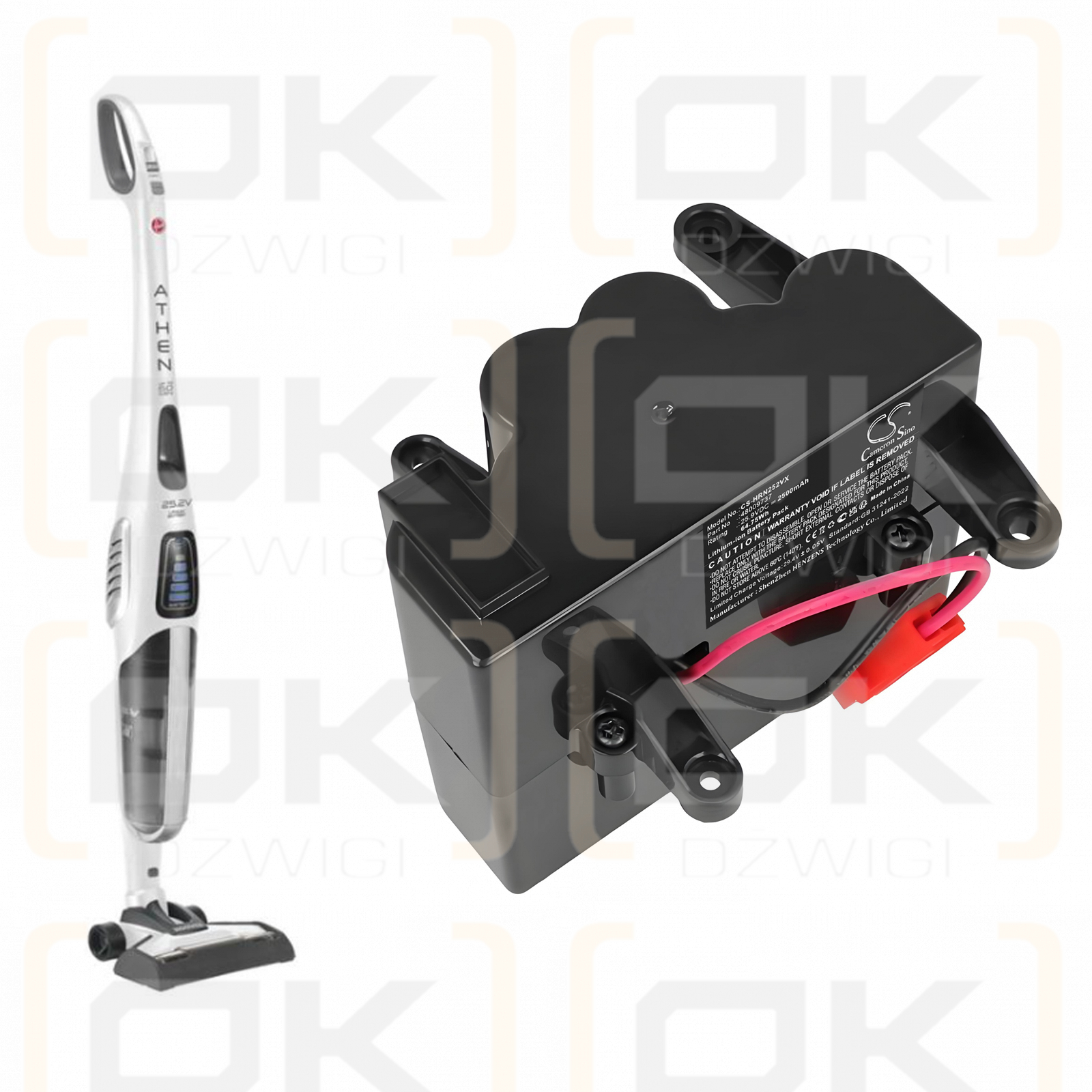 Hoover UNP252EG001 / 48009737 2500 мАч Li-ion 25,9 В (Cameron Sino)