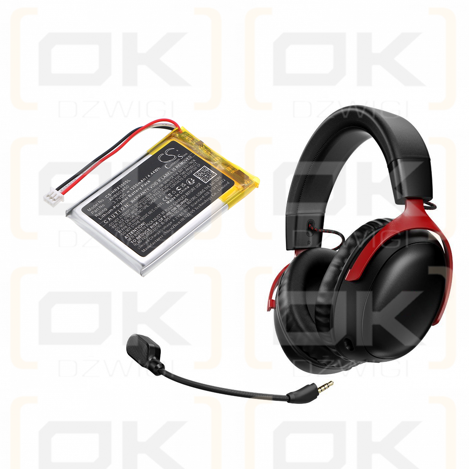 HyperX Cloud III Wireless-Gaming Headset / AHB603450 1200mAh Li-Polymer 3.7V (Cameron Sino)