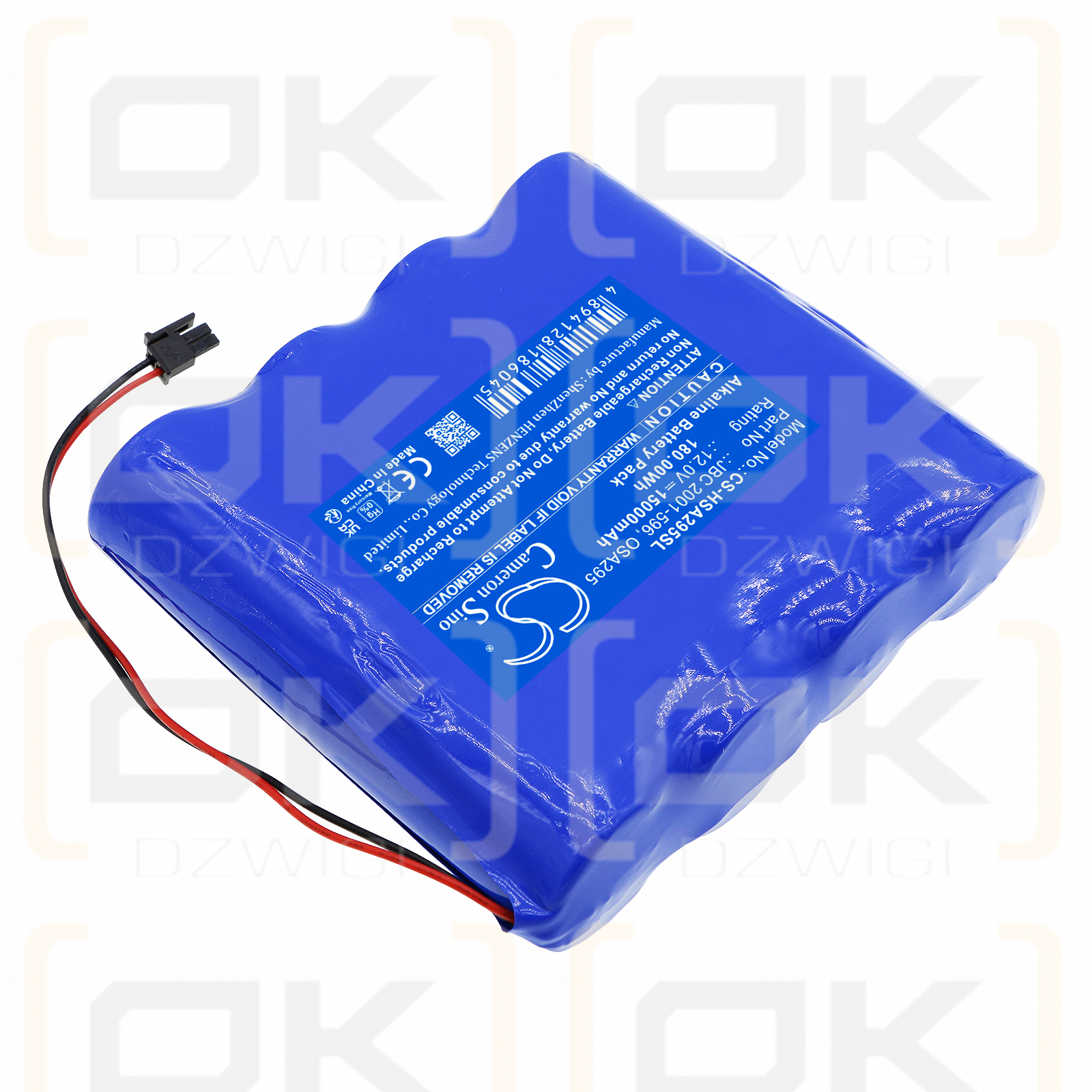 Hart InterCivic Demo eSlate / JBC 2001-596 15000mAh Alkaline 12.0V (Cameron Sino)