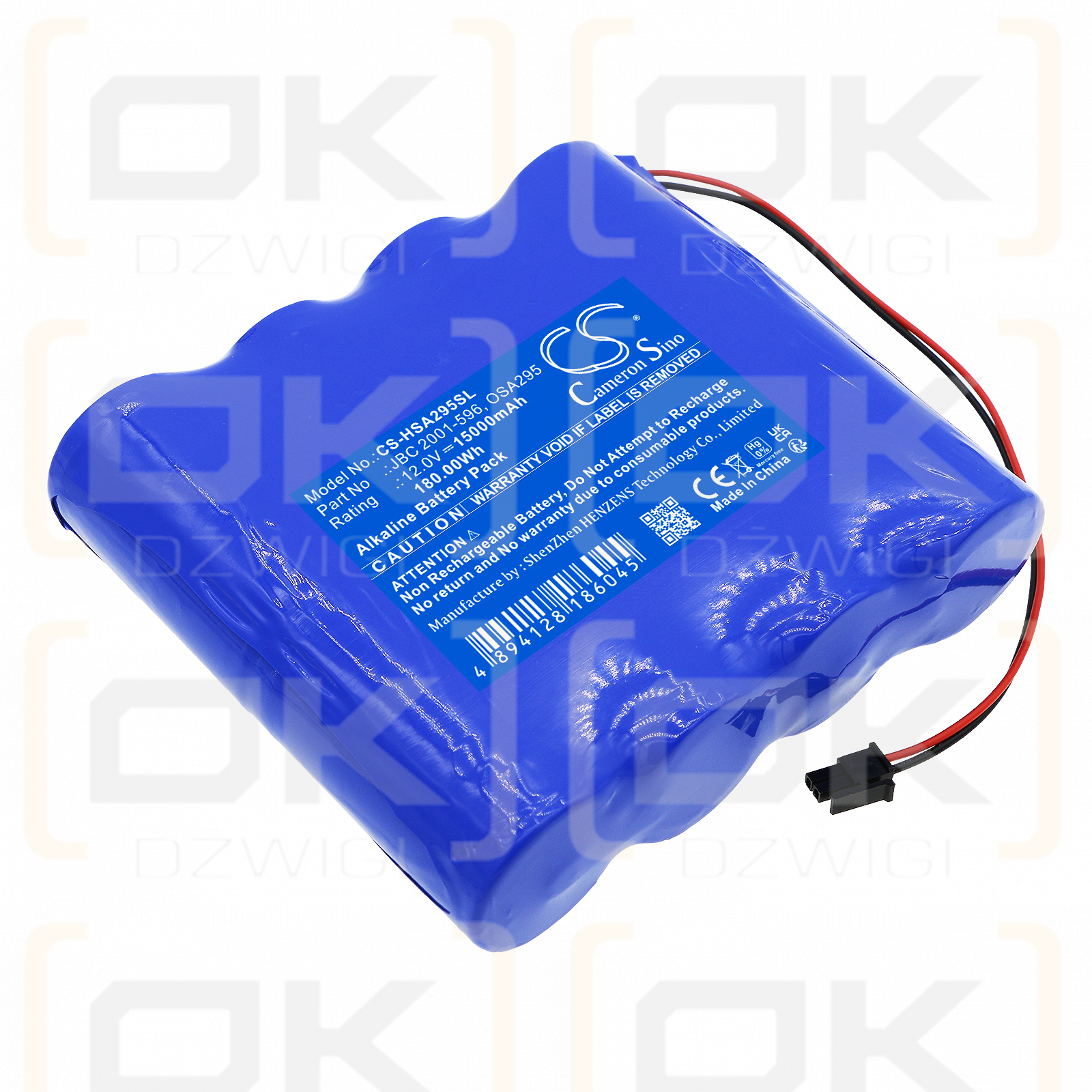 Hart InterCivic Demo eSlate / JBC 2001-596 15000mAh Alkaline 12.0V (Cameron Sino)